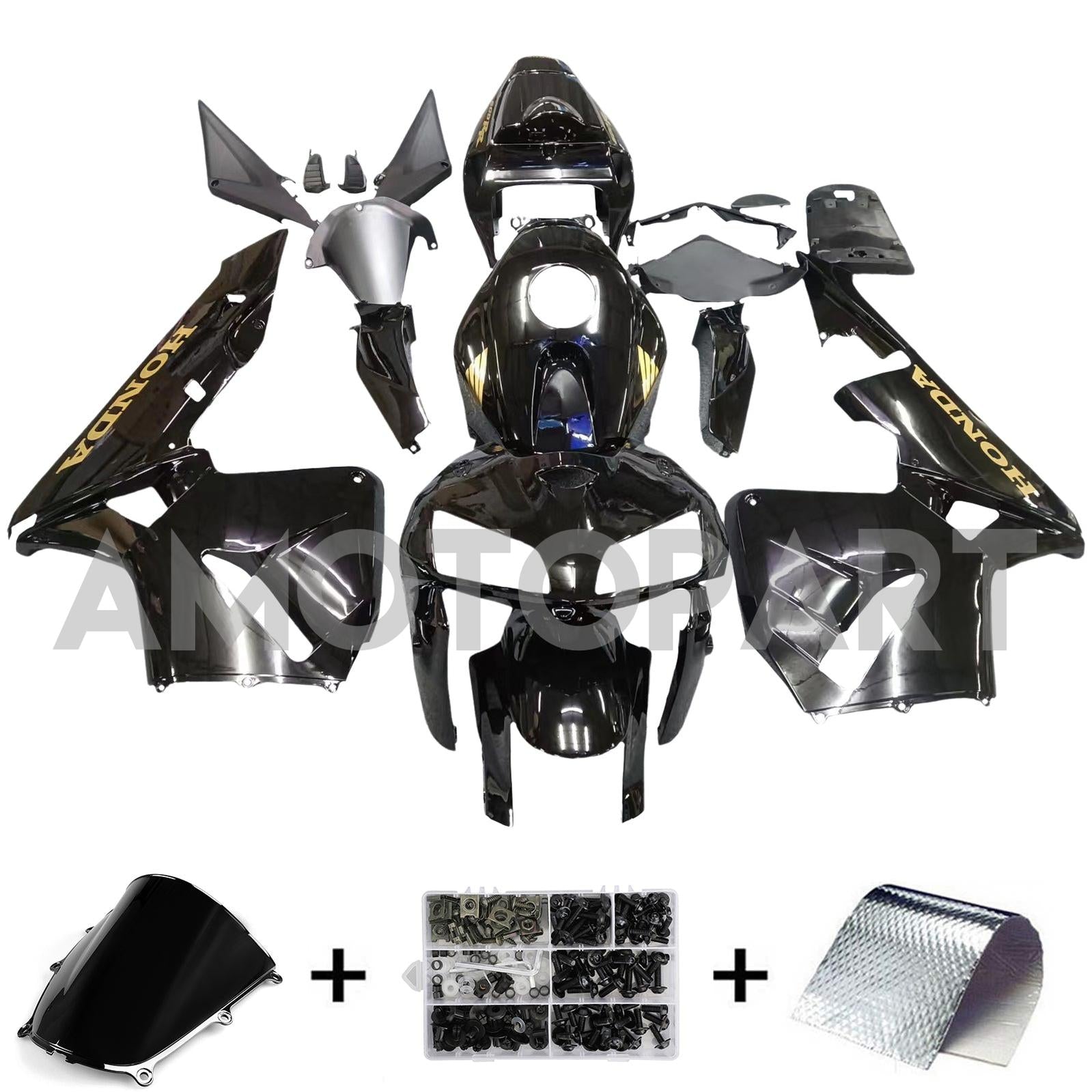 Amotopart 2005-2006 Honda CBR600RR Fairing Black Kit