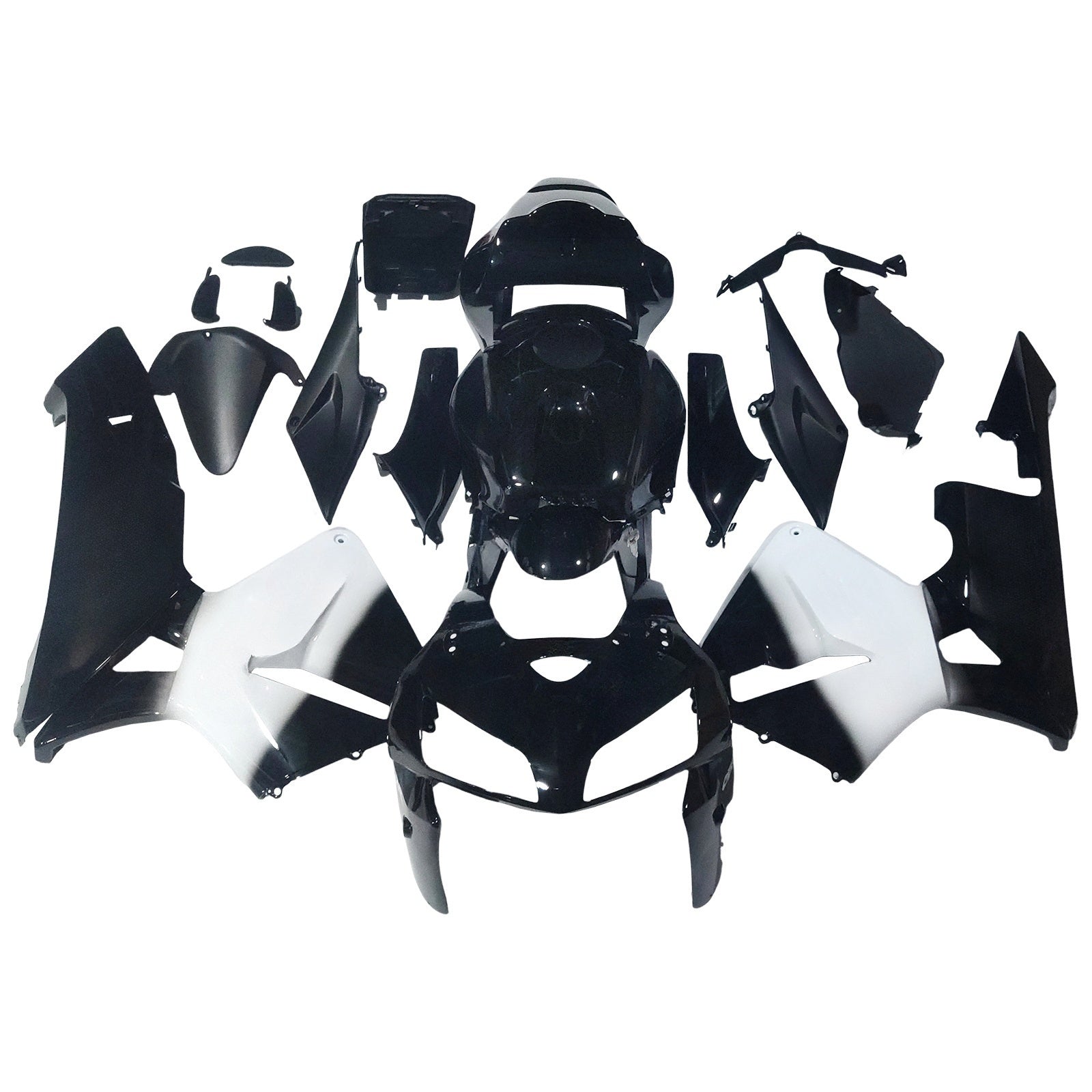 Amotopart 2005-2006 Honda CBR600RR Kit carena stile 1 in bianco e nero