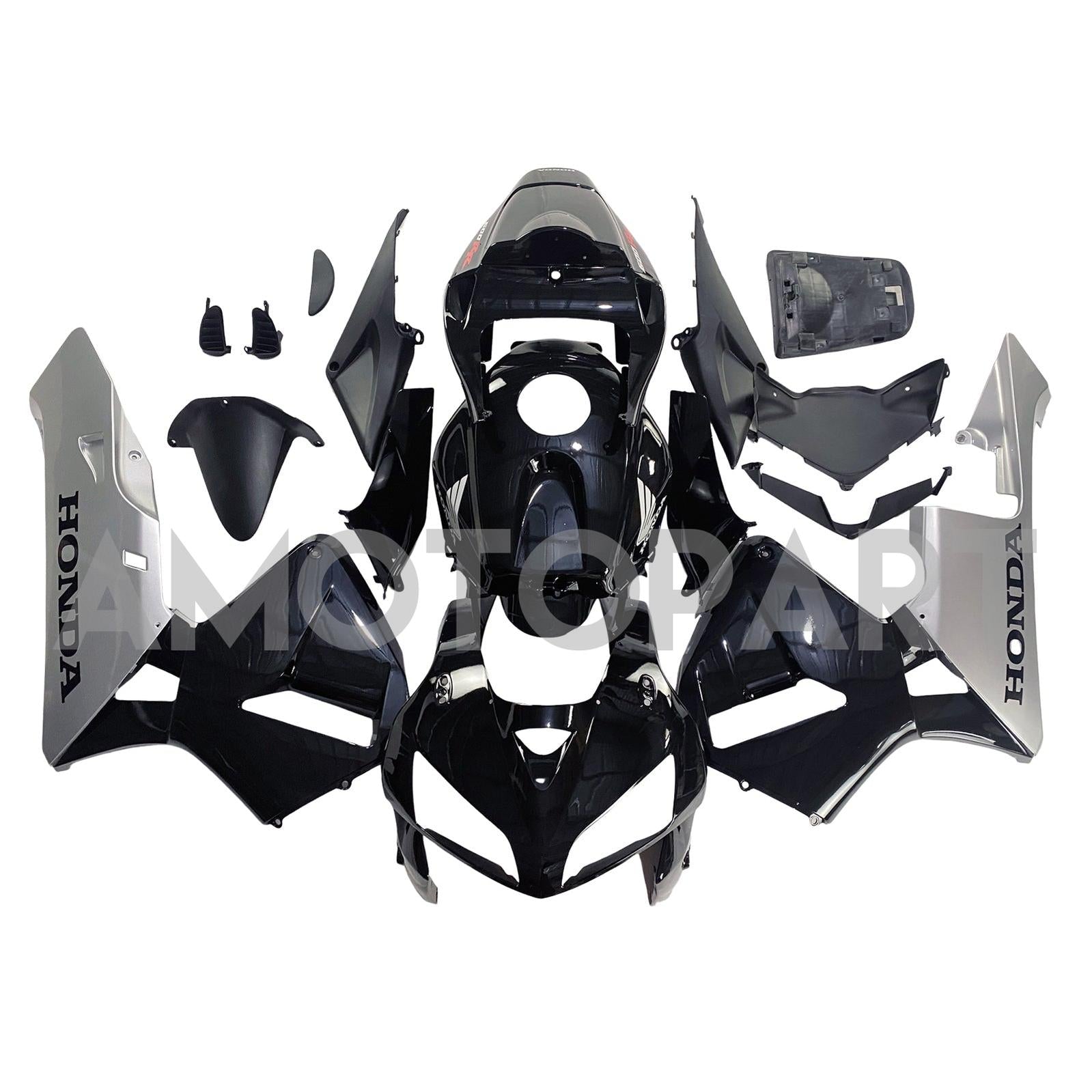 Amotopart 2005-2006 Honda CBR600RR Fairing Black & Sliver Kit