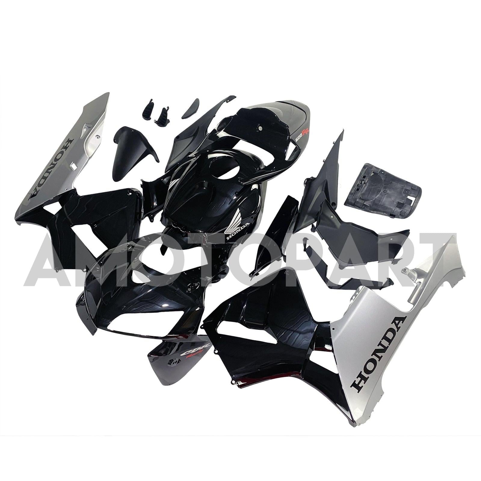 Amotopart 2005-2006 Honda CBR600RR Fairing Black & Sliver Kit