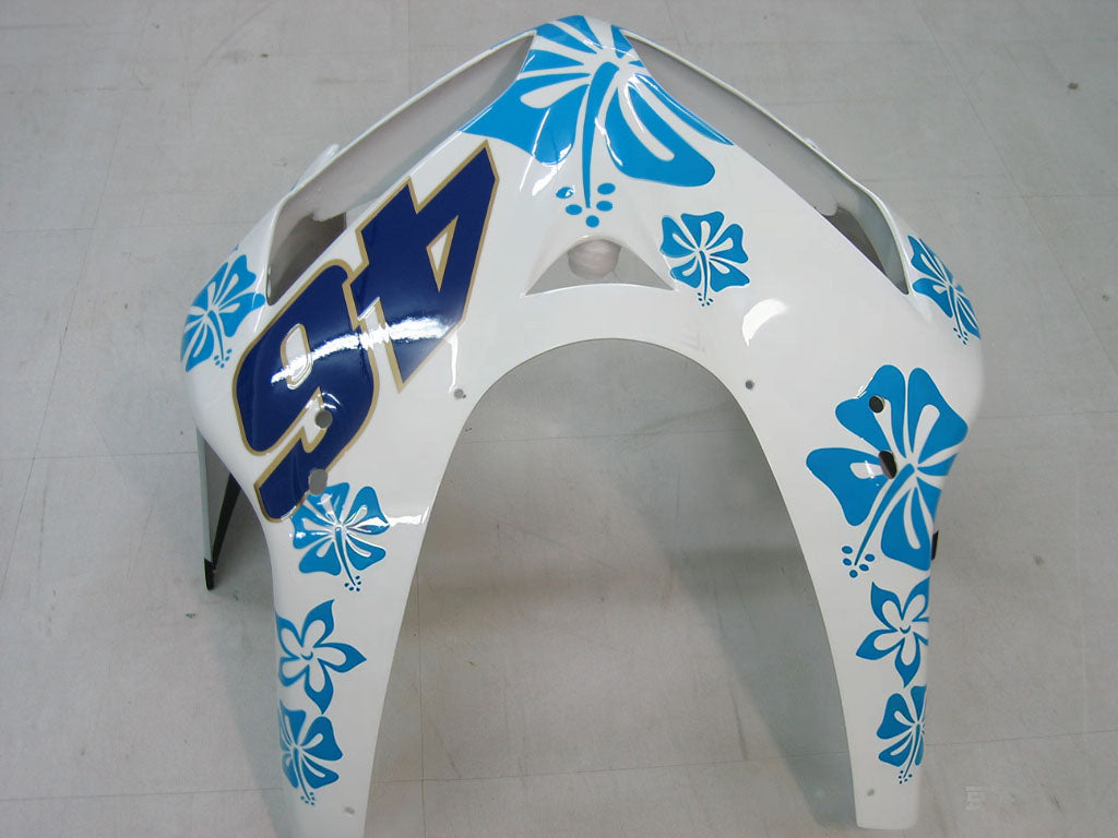 Amotopart 2005-2006 Honda CBR600RR White&Blue Accent Fairing Kit
