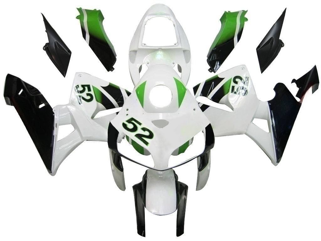 Amotopart 2005-2006 Honda CBR600RR Green White Fairing Kit