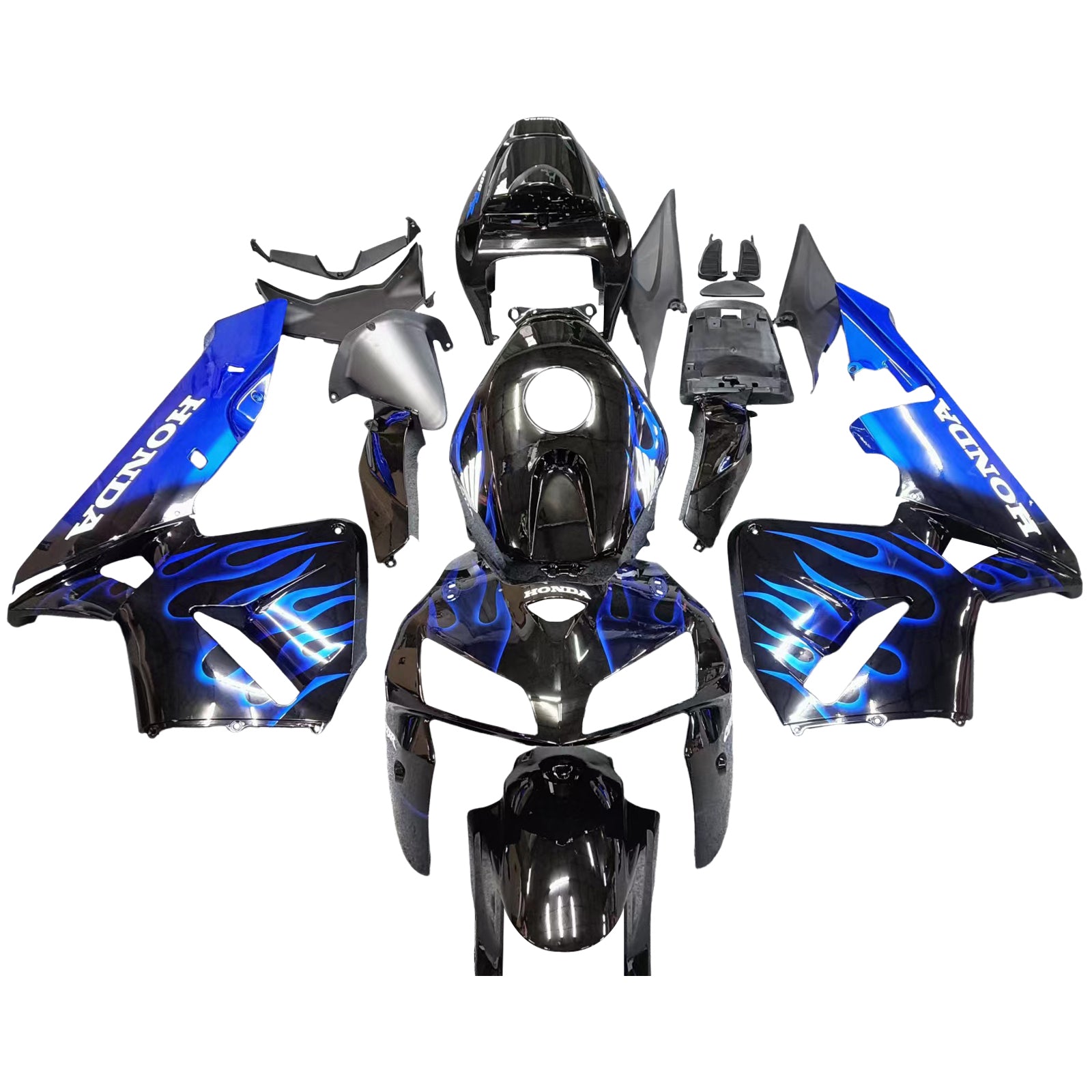 Amotopart 2005-2006 Honda CBR600RR Black & Blue Fairing Kit