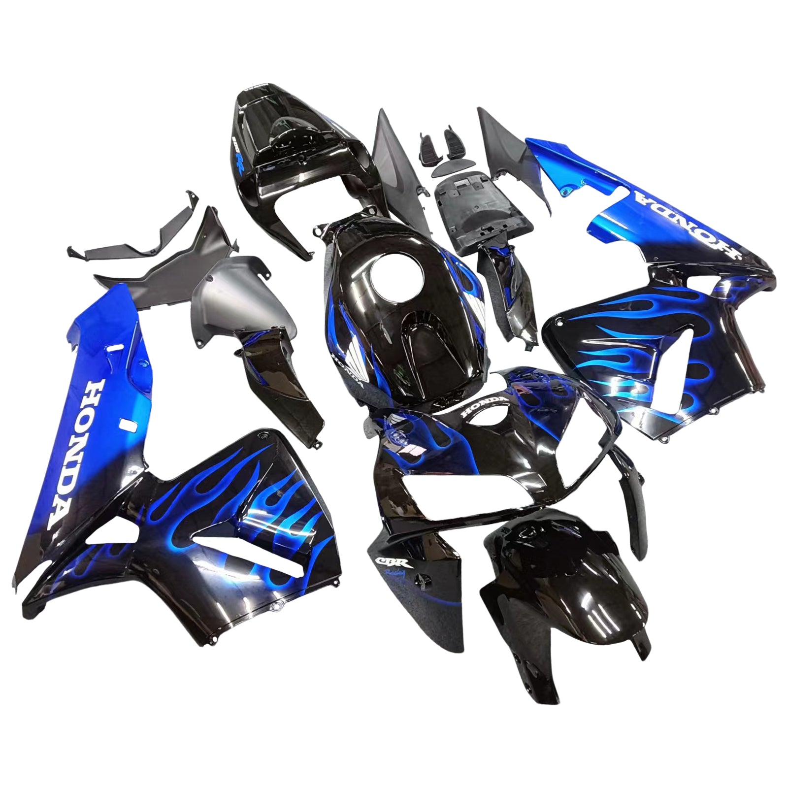 Amotopart 2005-2006 Honda CBR600RR Black & Blue Fairing Kit