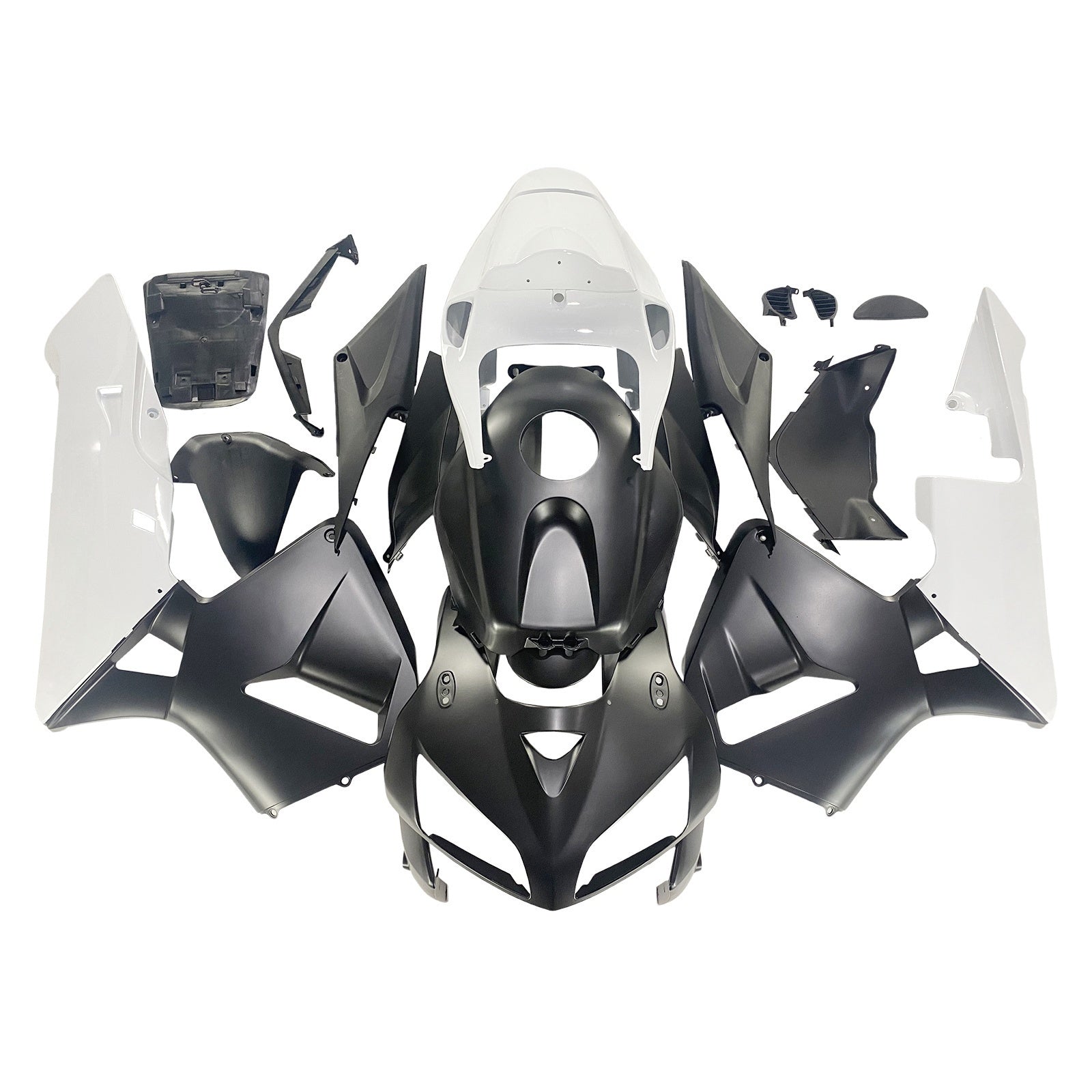 Amotopart 2005-2006 Honda CBR600RR Black White Fairing Kit