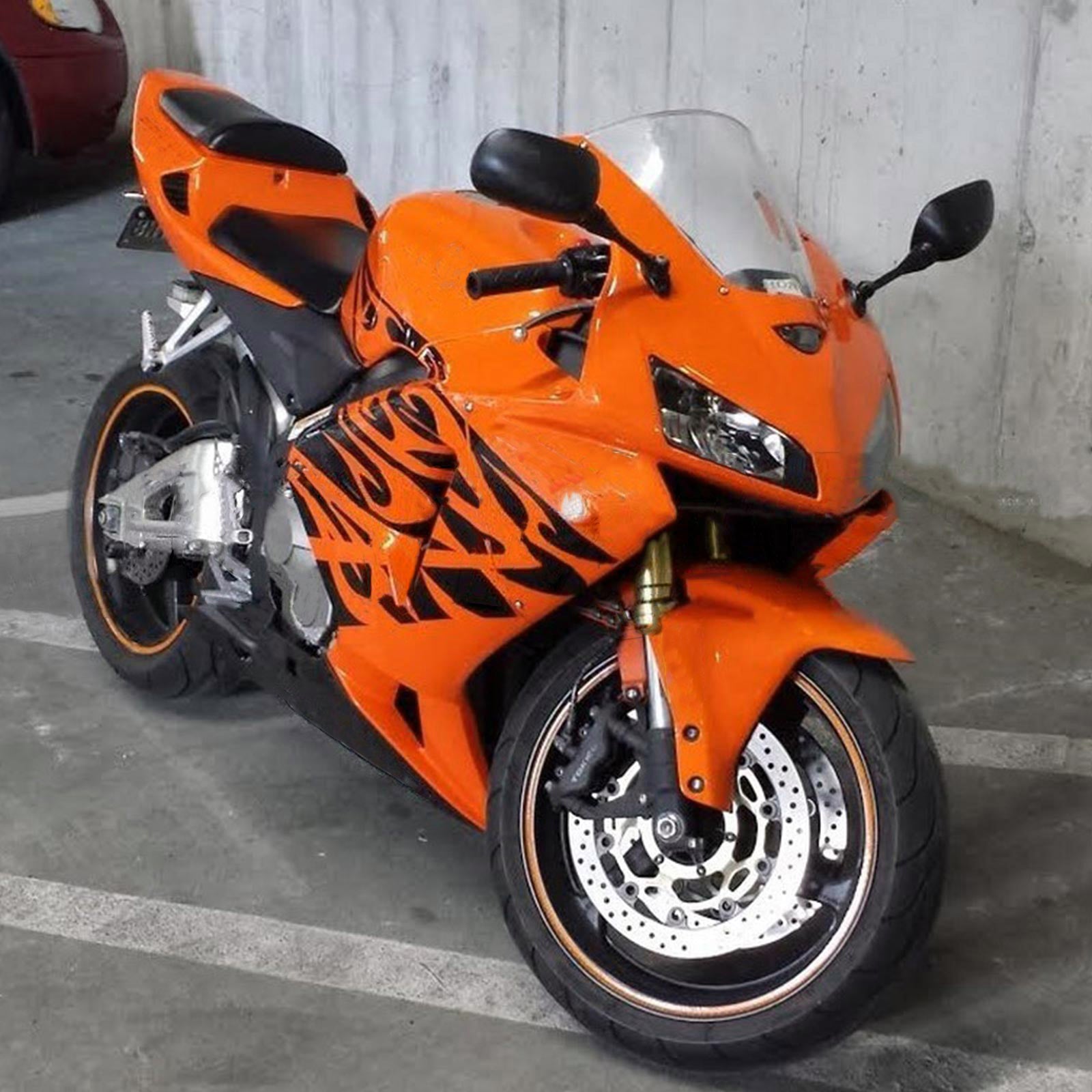 Amotopart 2005-2006 ホンダ CBR600RR オレンジ ブラック フェアリングキット