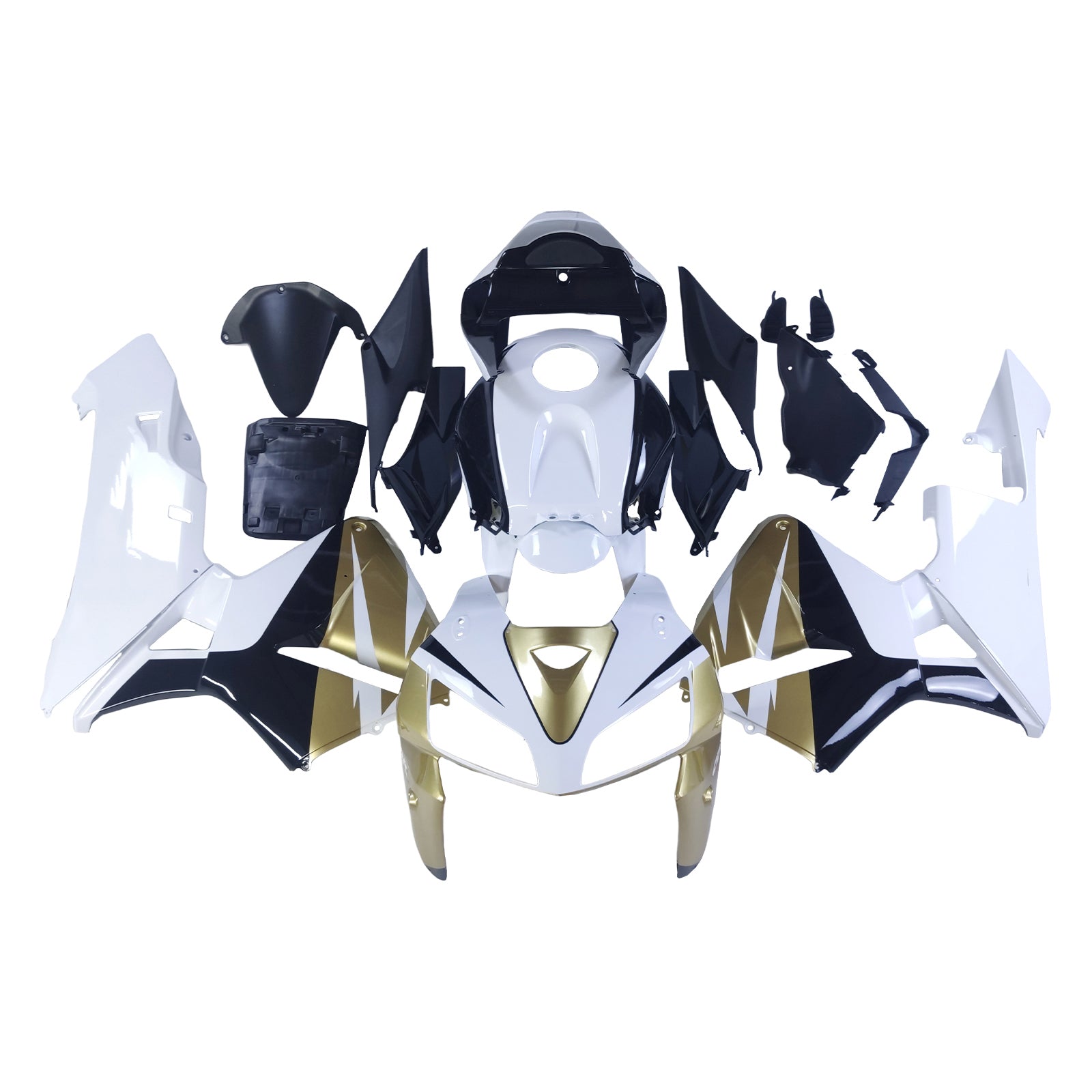 Amotopart 2005 2006 ホンダ CBR600RR ゴールド&ホワイト フェアリングキット