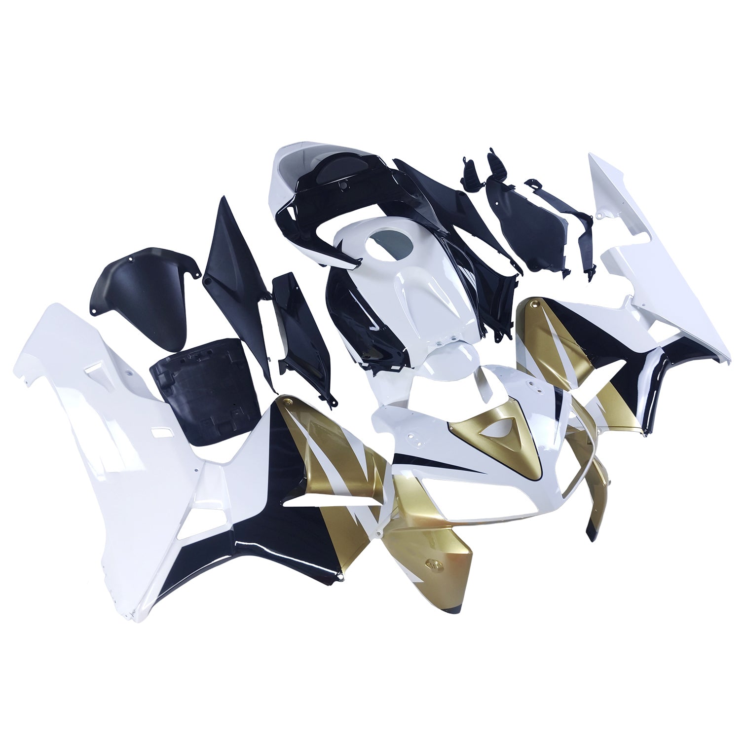 Amotopart 2005 2006 ホンダ CBR600RR ゴールド&ホワイト フェアリングキット