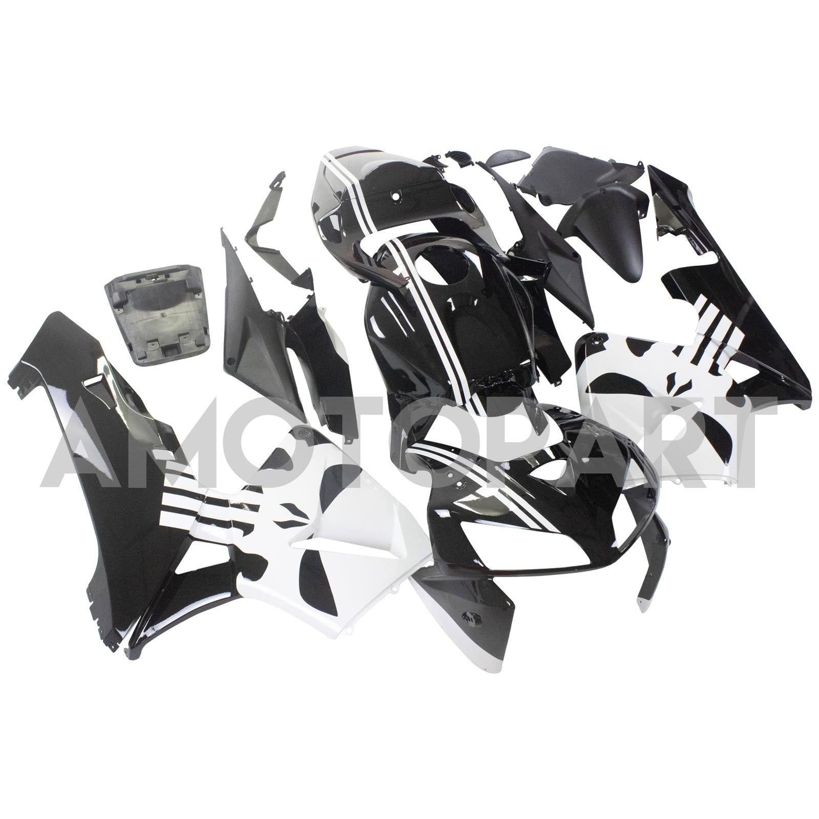 Amotopart 2005-2006 Honda CBR600RR Black & White Fairing Kit