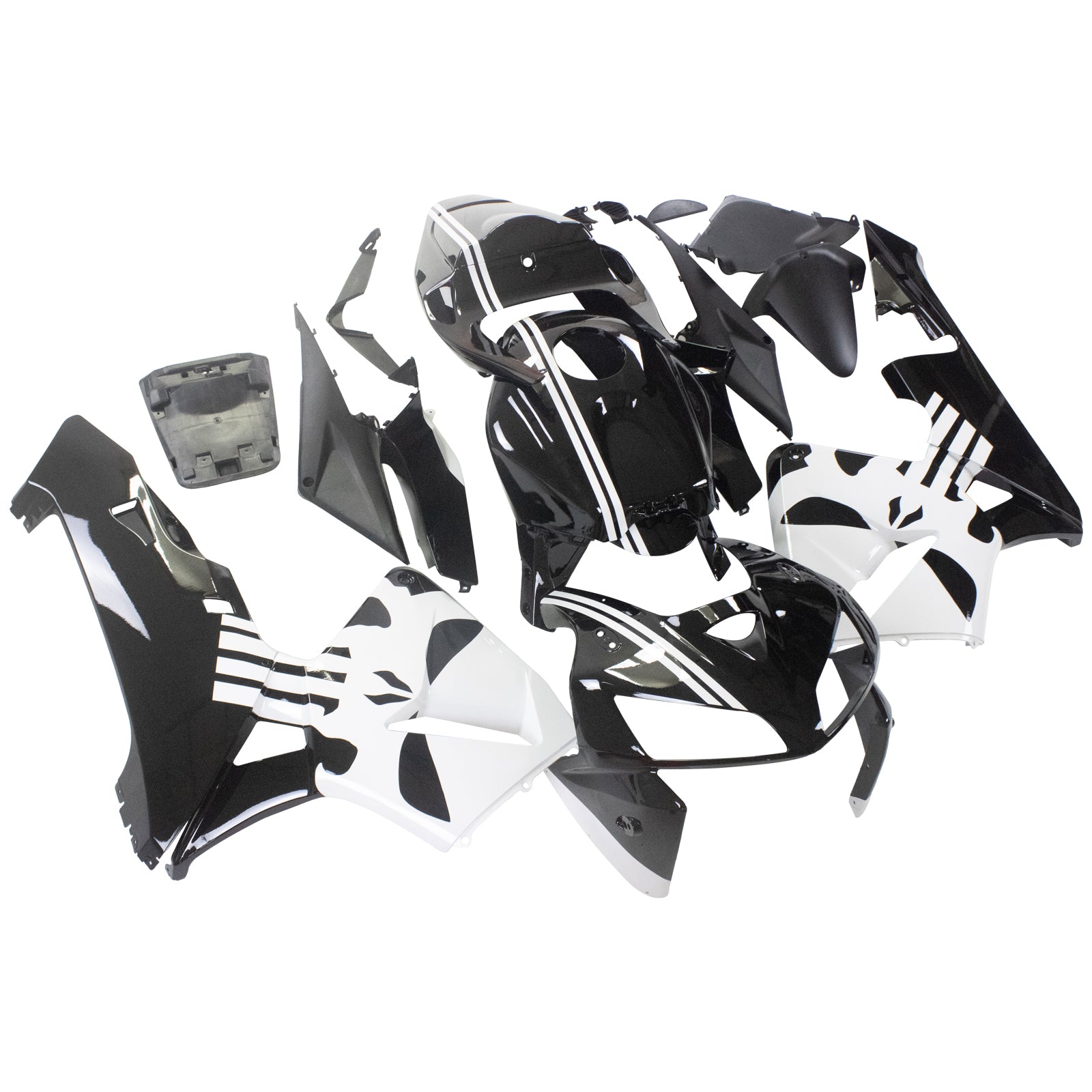 Amotopart Honda CBR600RR 2005-2006 Noir&Kit de carénage blanc