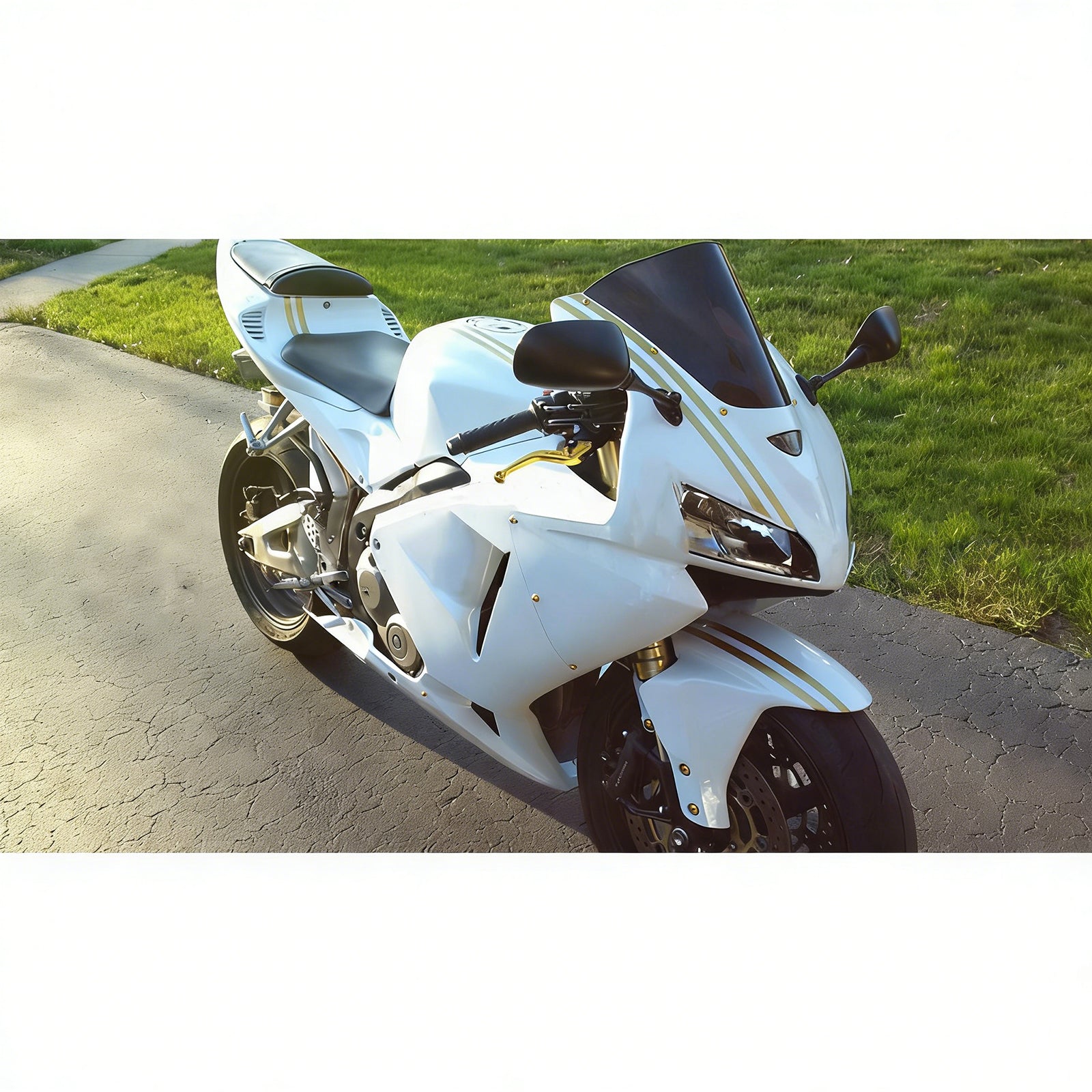 アモトパーツ 2005 2006 ホンダ CBR600RR ホワイト&G古いフェアリングキット