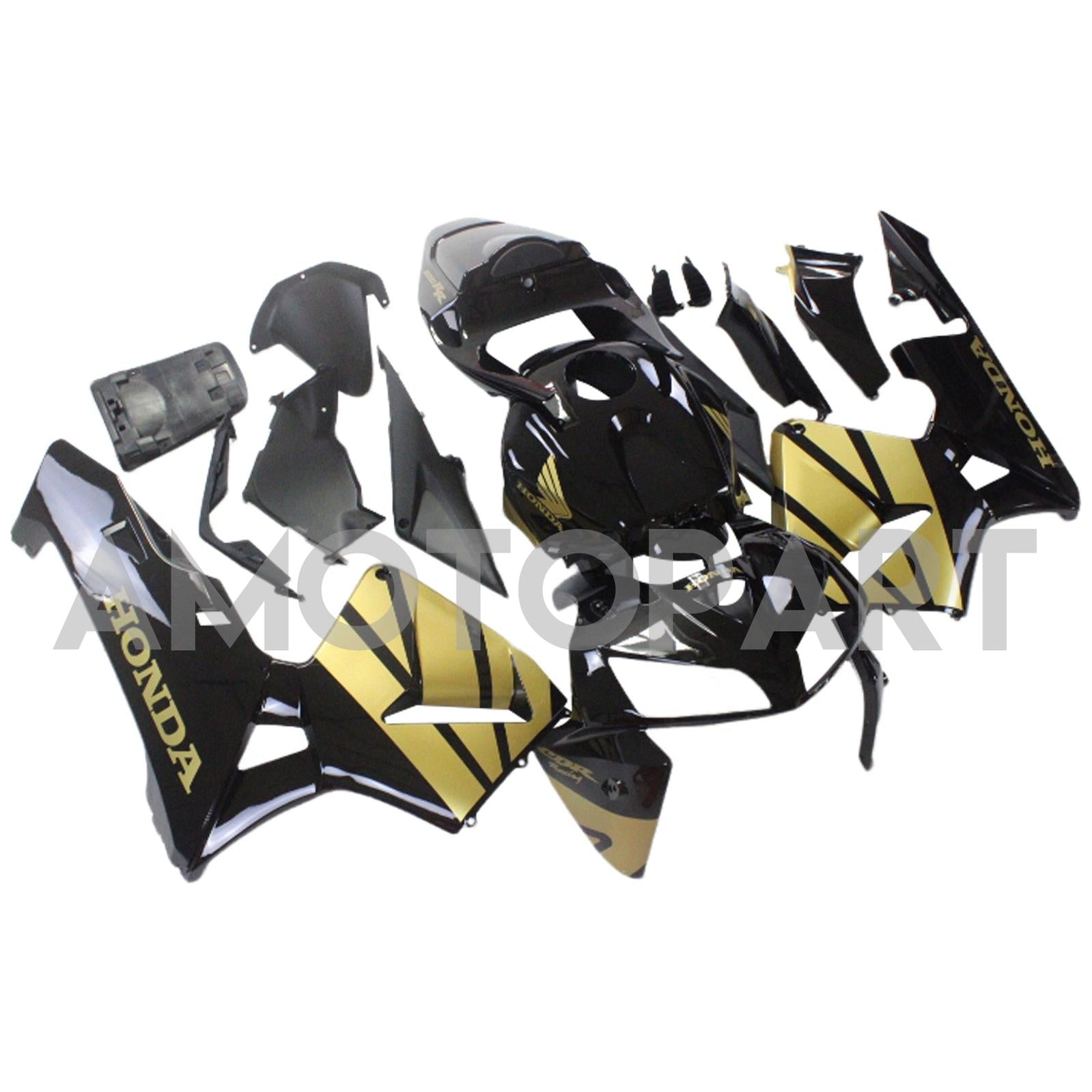 Amotopart 2005-2006 Honda CBR600RR FAIRION BLACK & GOLD KIT