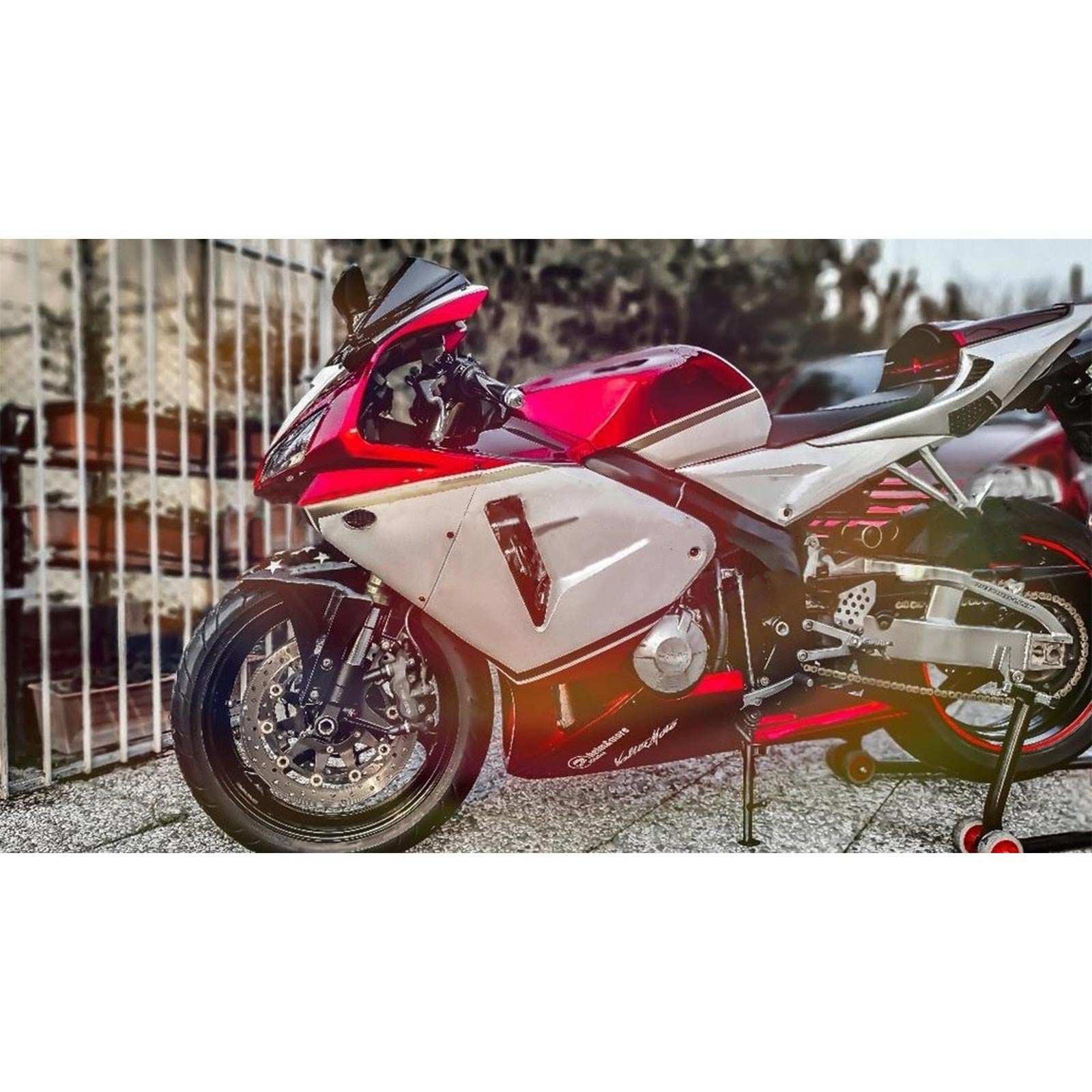 Amotopart 2005 2006 Honda CBR600RR Rouge&Kit de carénage blanc
