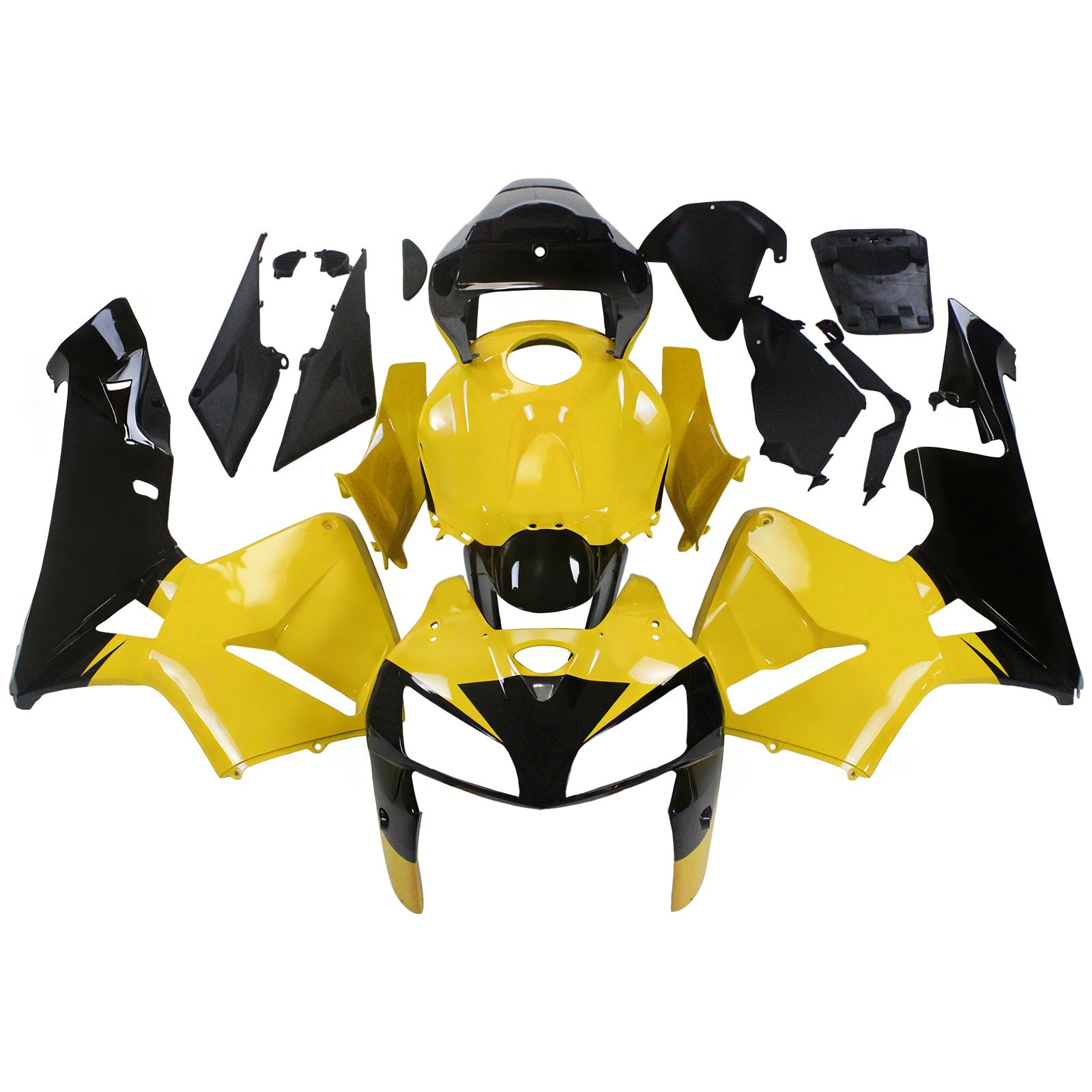 Amotopart 2005-2006 Honda CBR600RR Yellow Black Fairing Kit
