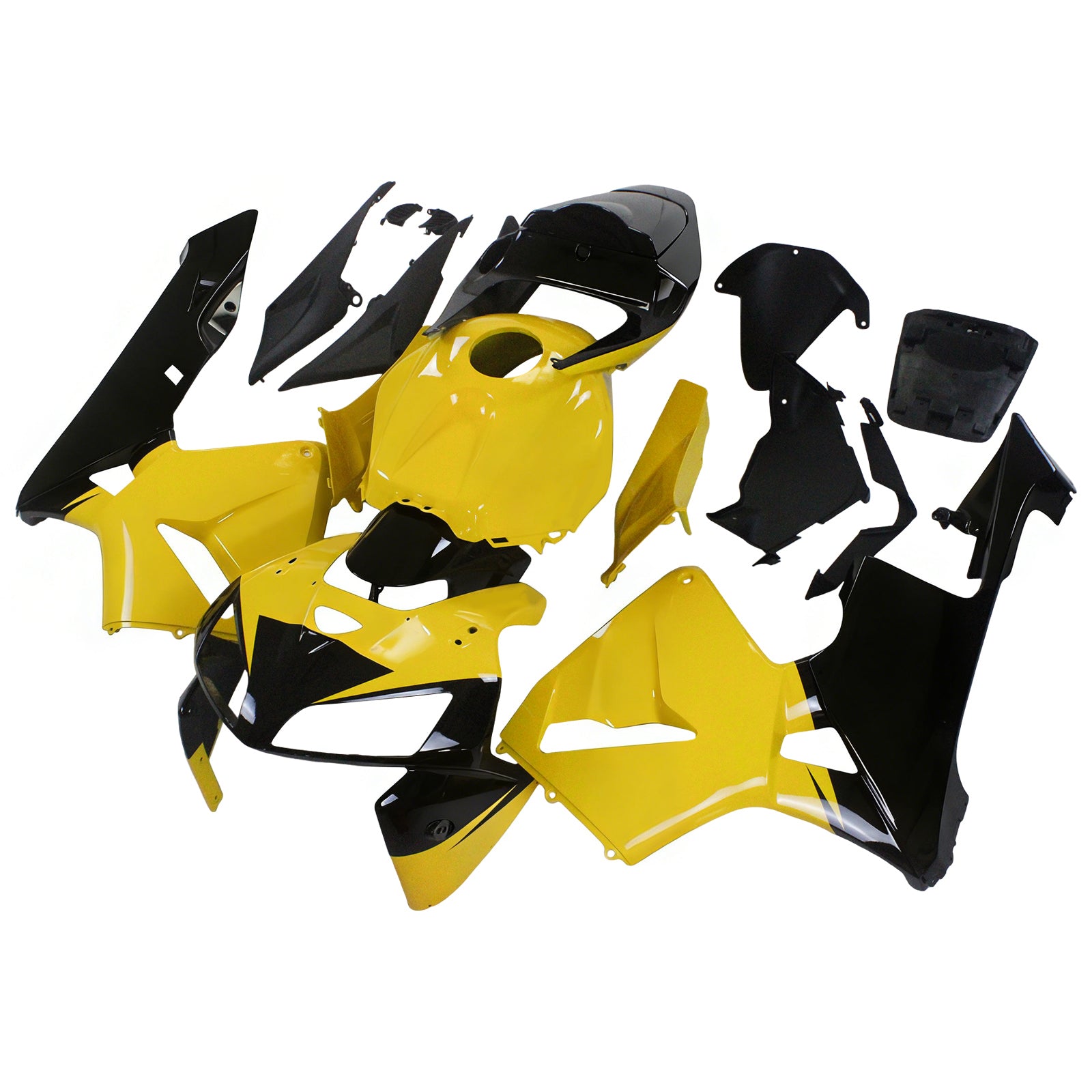 Amotopart 2005-2006 Honda CBR600RR Yellow Black Fairing Kit