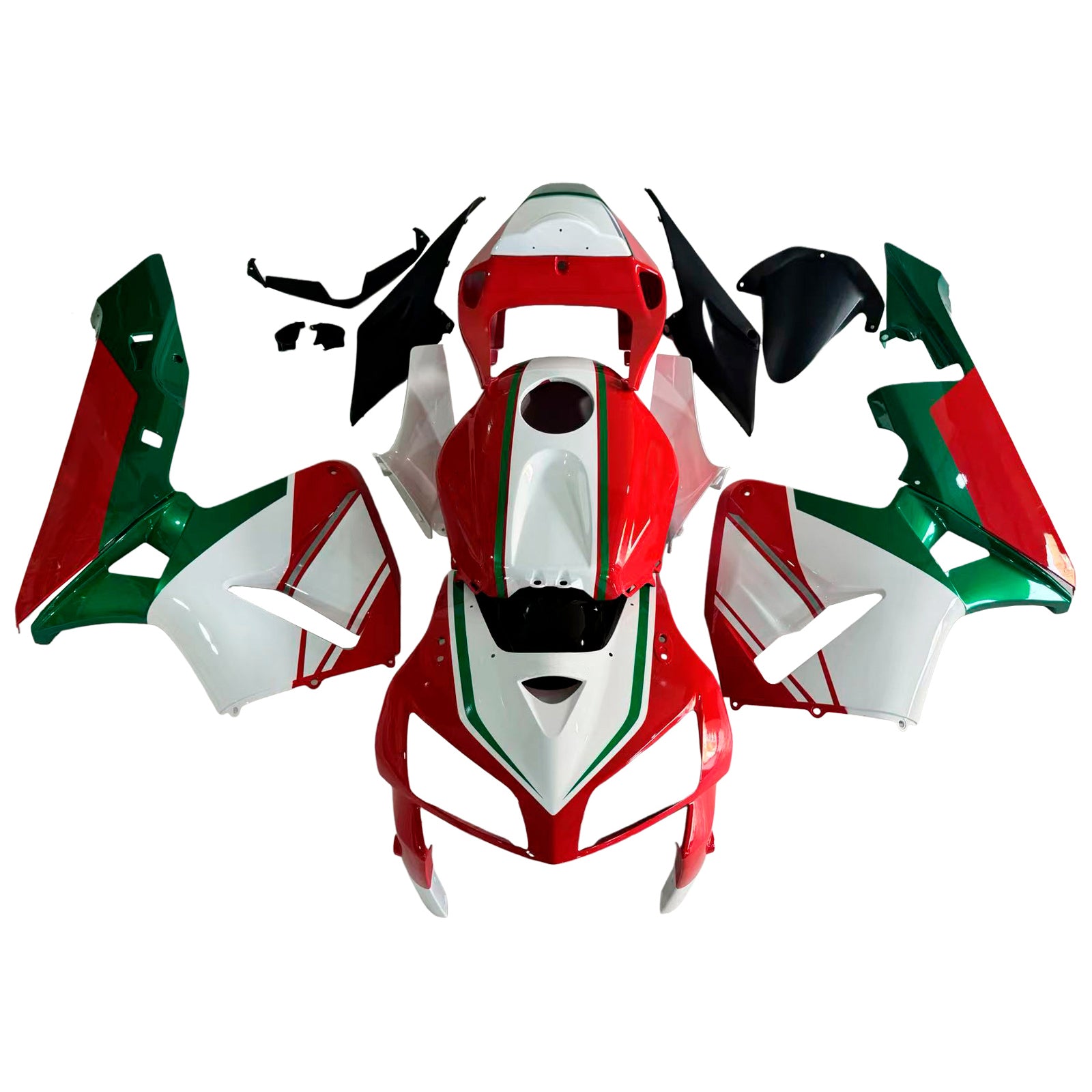 Amotopart 2005-2006 Honda CBR600RR Red White Green Fairing Kit