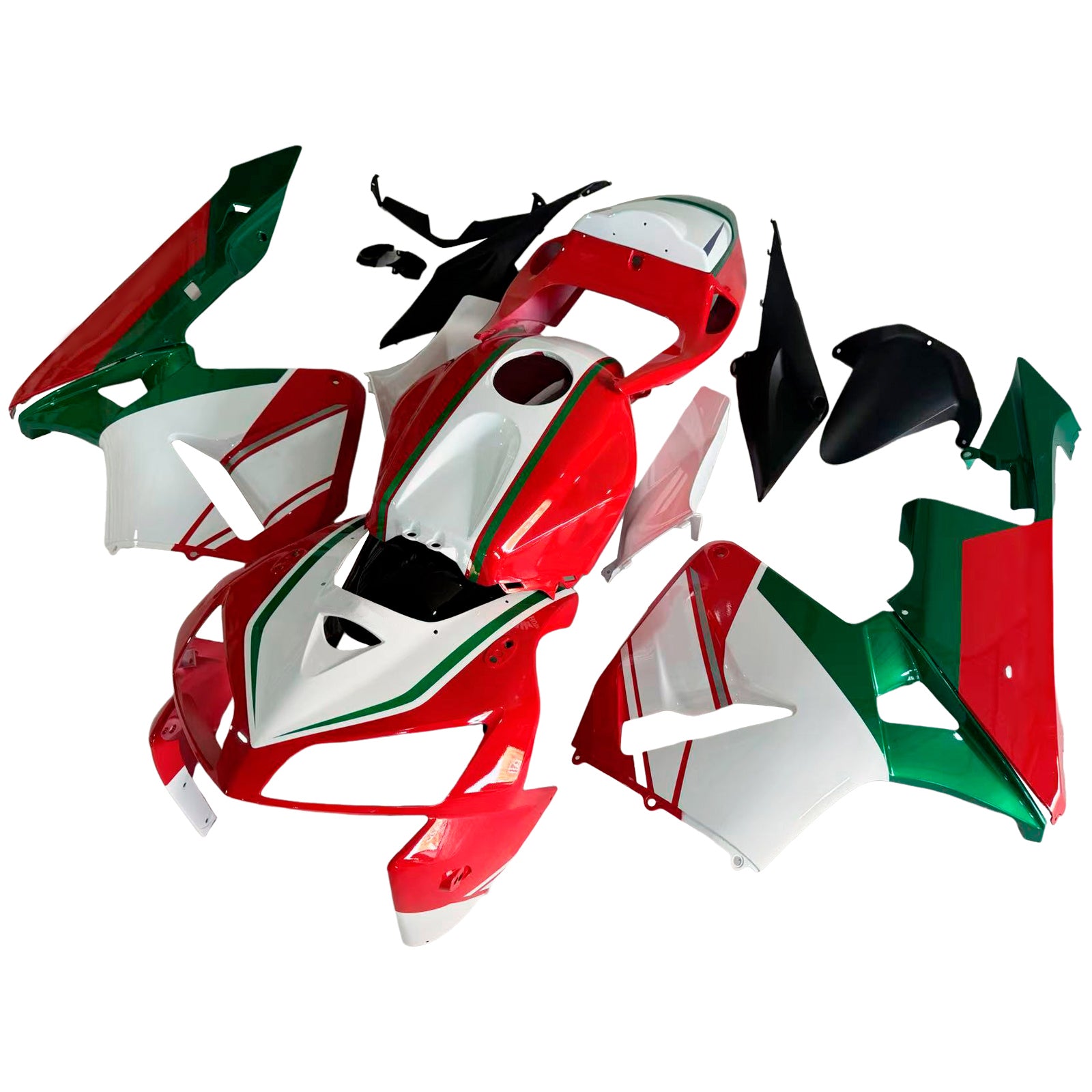 Amotopart 2005-2006 Honda CBR600RR Red White Green Fairing Kit