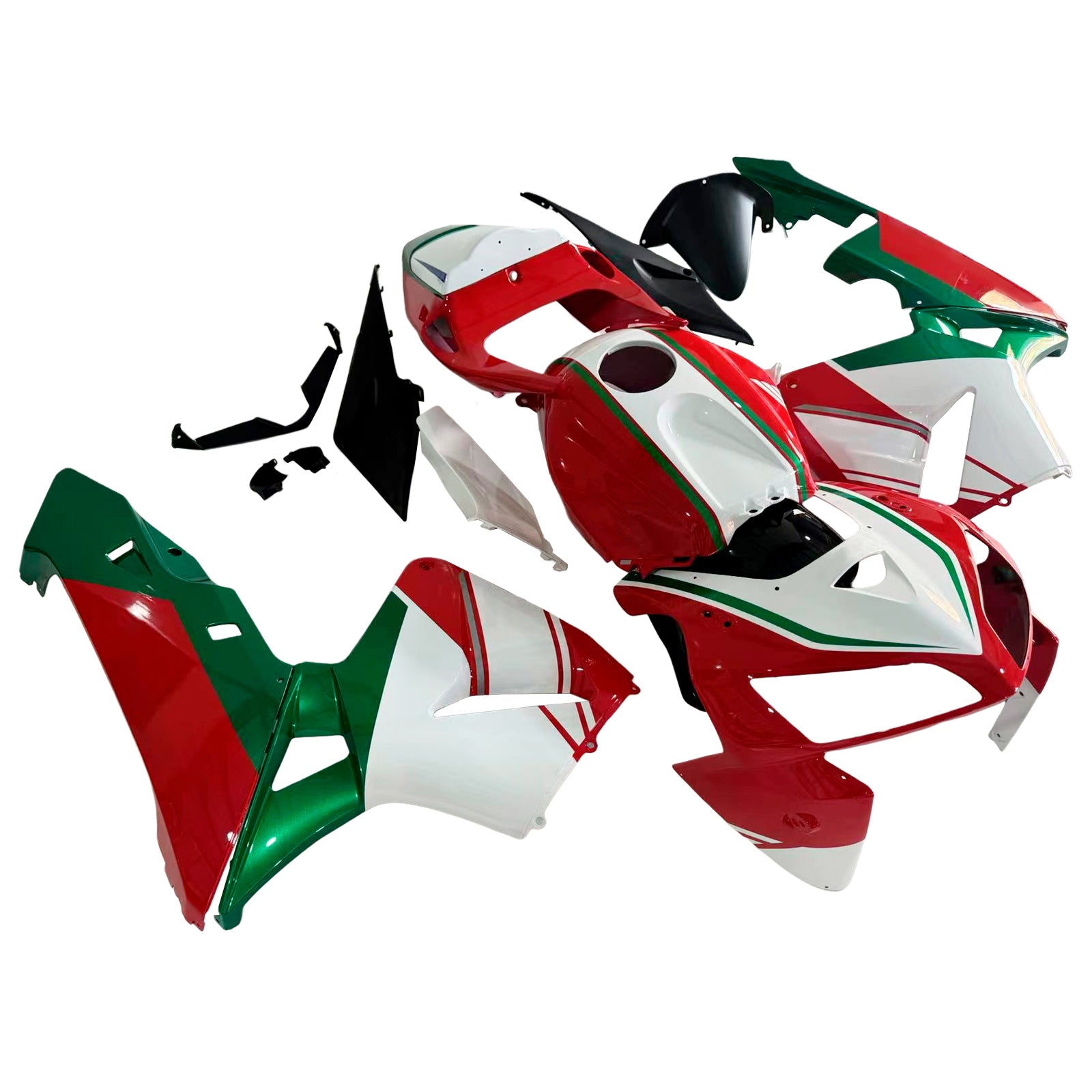 Amotopart 2005-2006 Honda CBR600RR Red White Green Fairing Kit