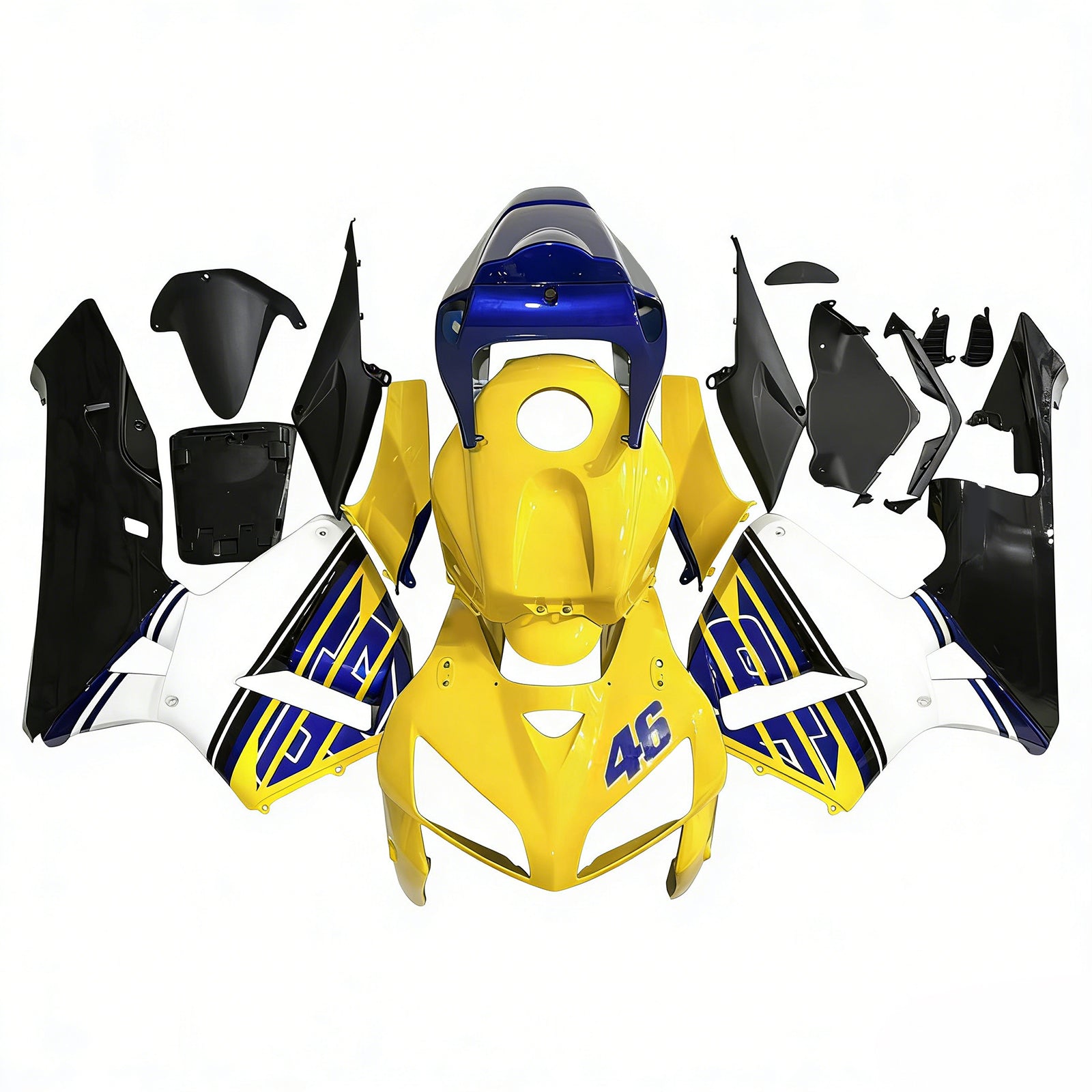 Amotopart 2005-2006 Honda CBR600RR Kit de carenagem azul amarelo