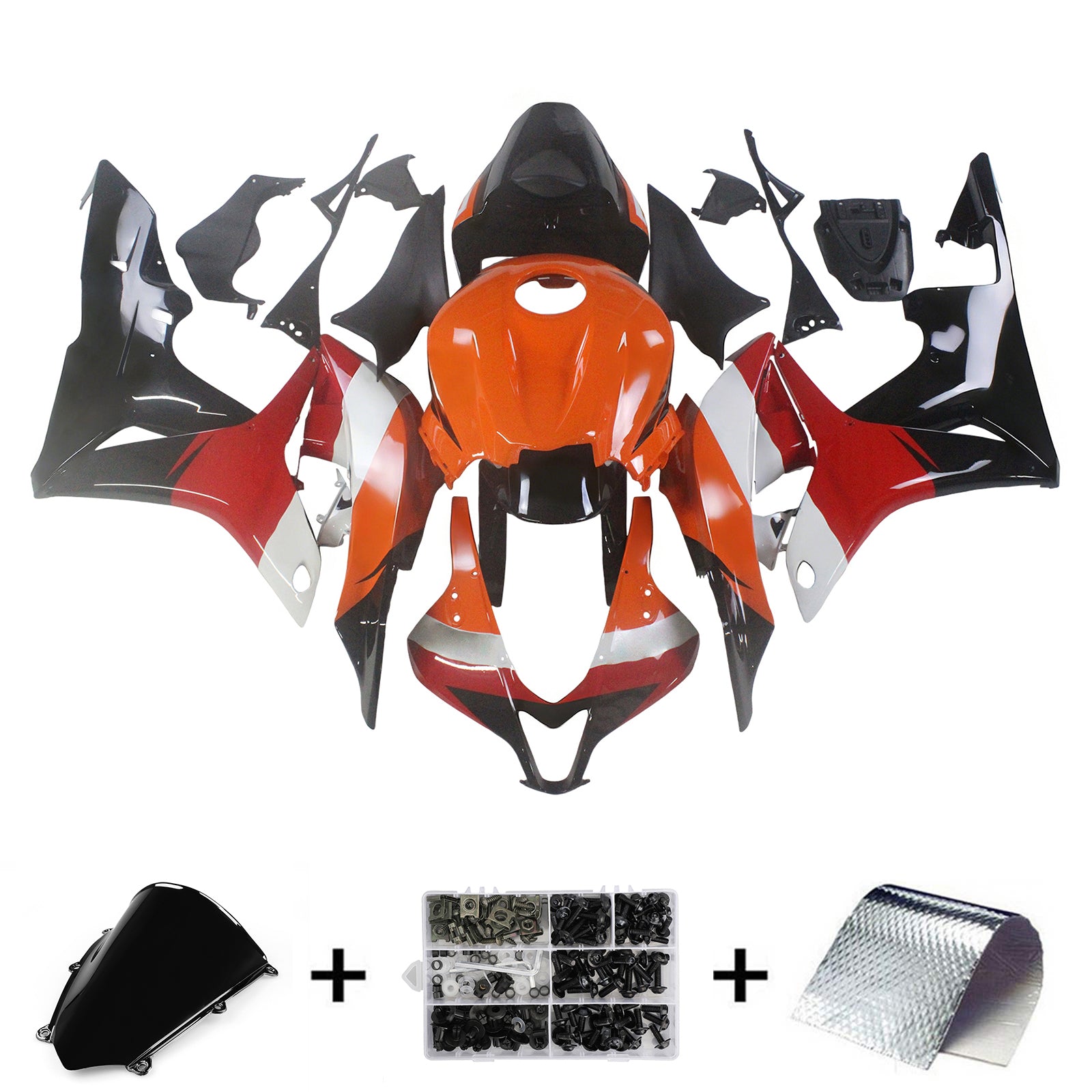 Amotopart 2007-2008 Honda CBR600RR Red&Orange Repjol Fairing Kit