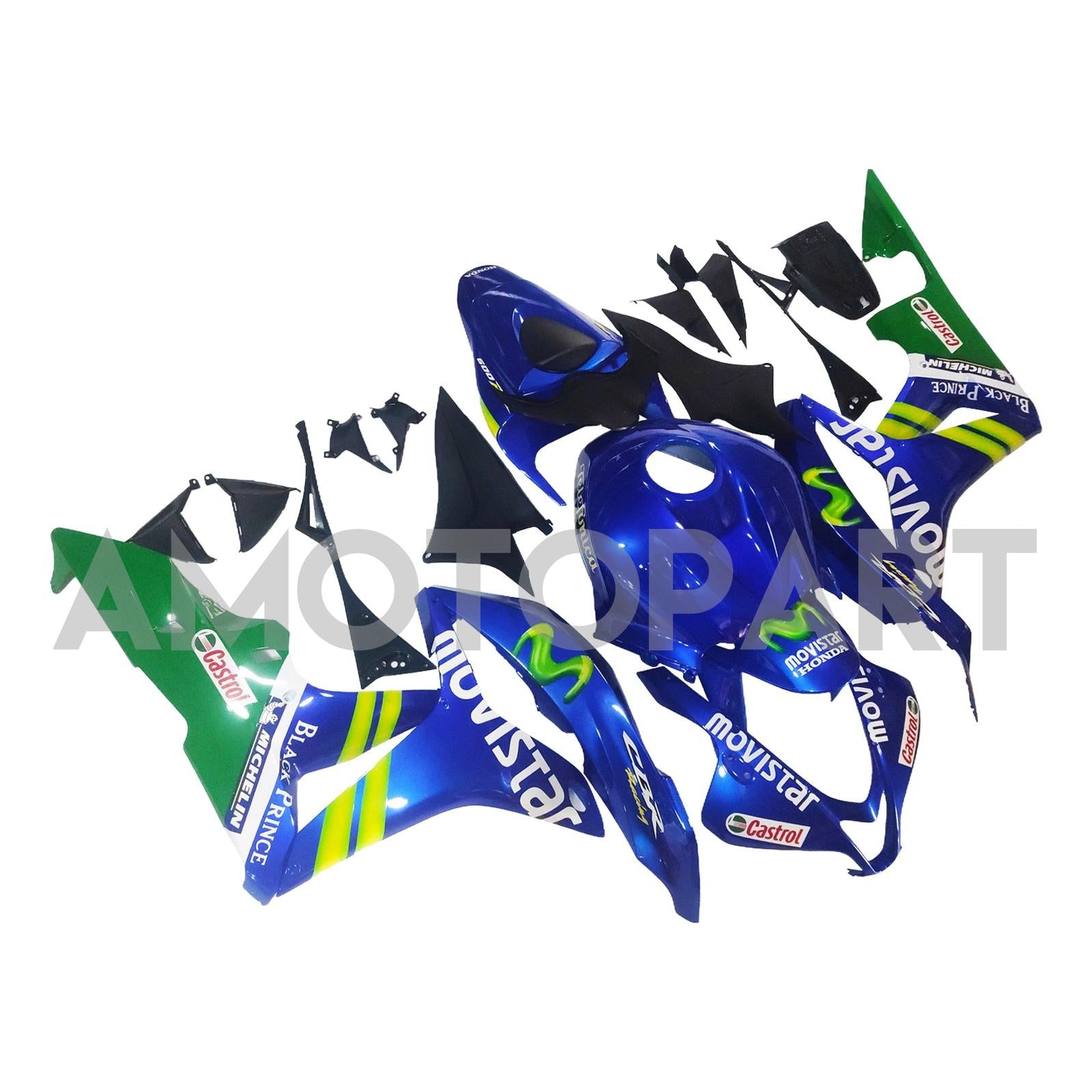 Amotopart 2007-2008 Honda CBR600RR Blue & Green Failing Kit
