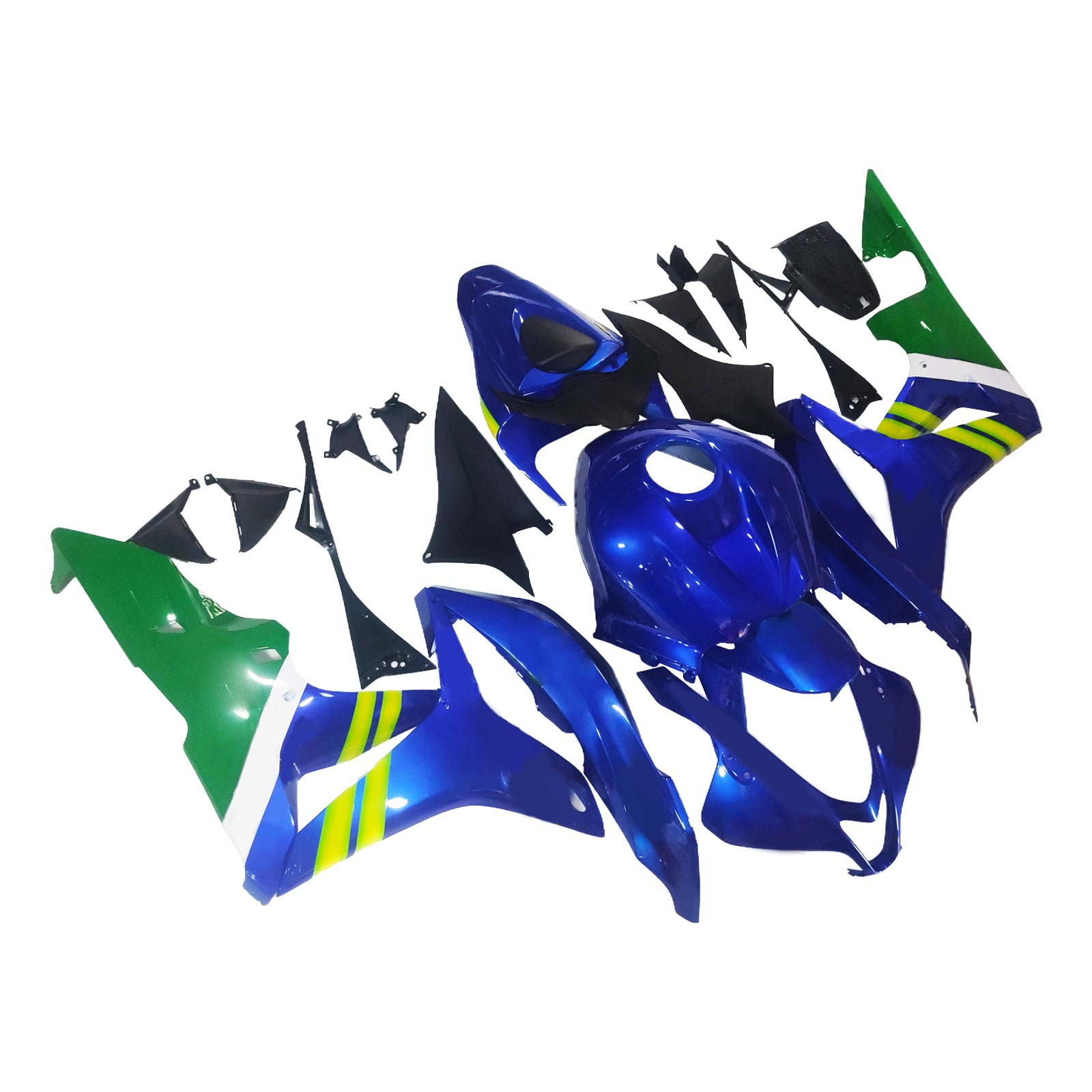 Amotopart 2007-2008 Honda CBR600RR Blue & Green Fairing Kit