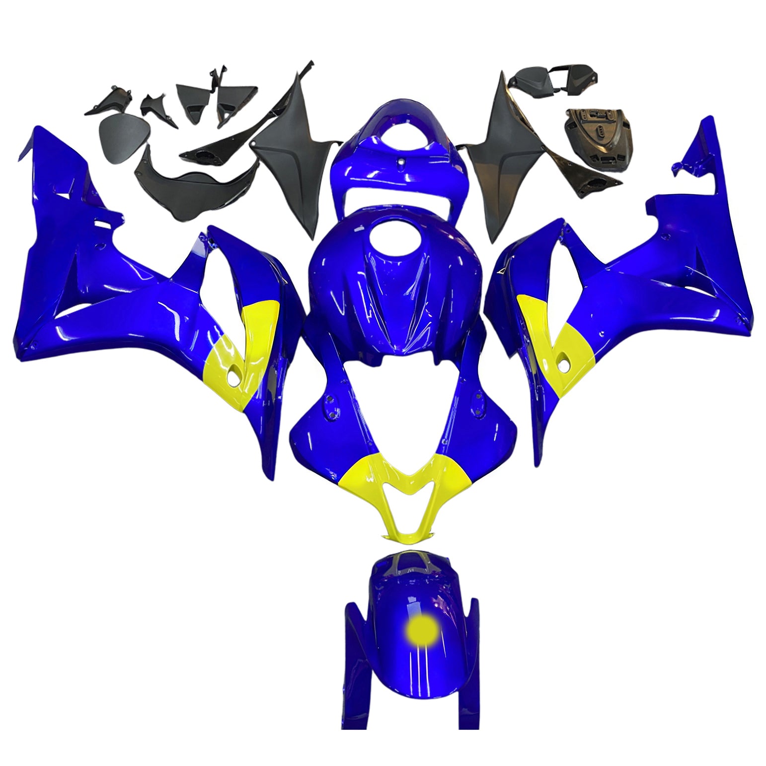 Amotopart 2007-2008 Honda CBR600RR Blue Yellow Fairing Kit