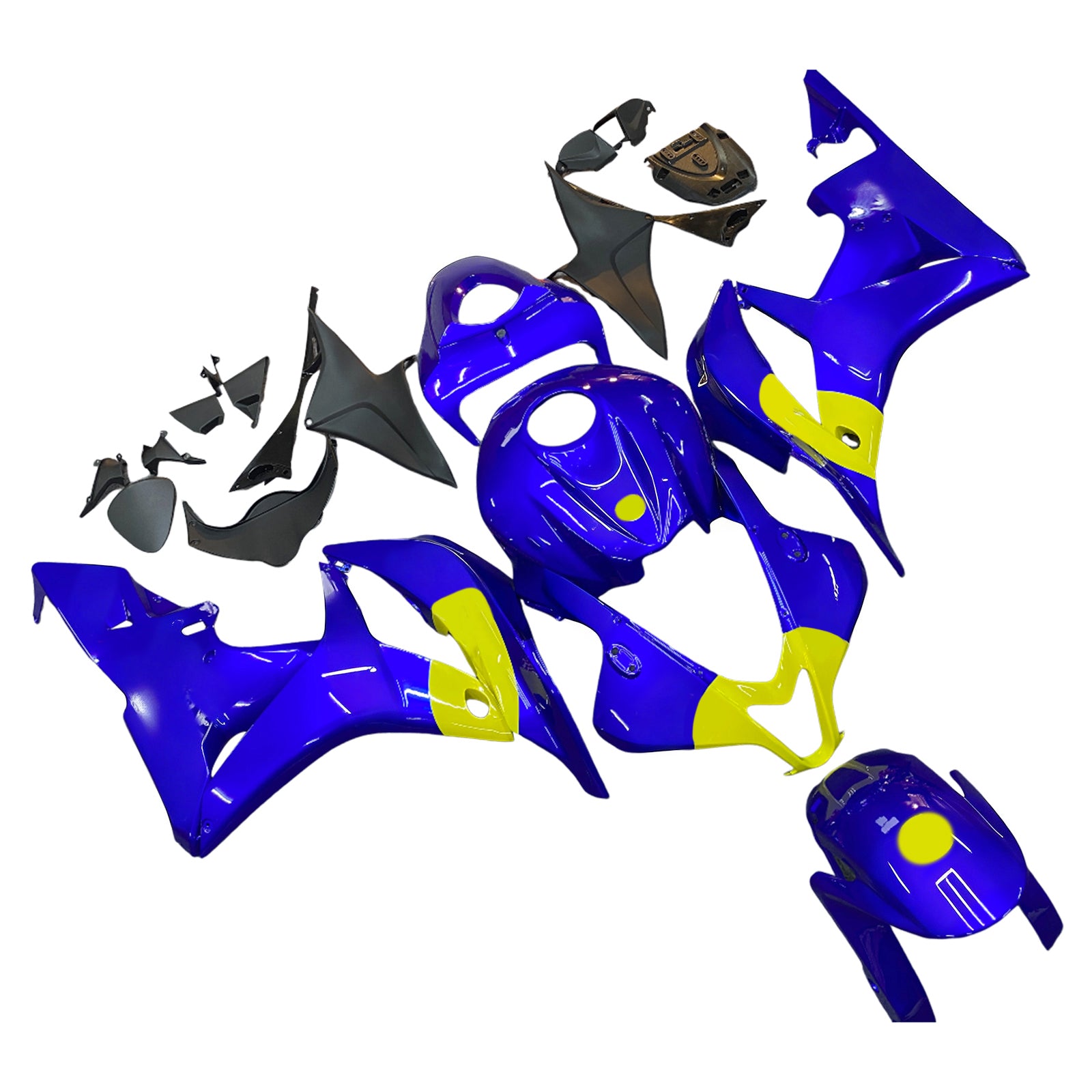 Amotopart 2007-2008 Honda CBR600RR Blue Yellow Fairing Kit