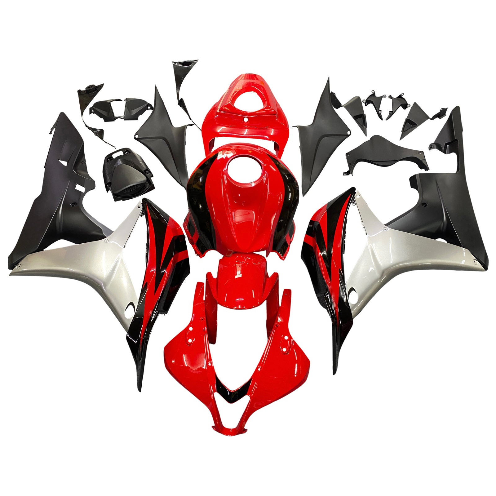 Amotopart 2007-2008 Honda CBR600RR Red&Silver Fairing Kit