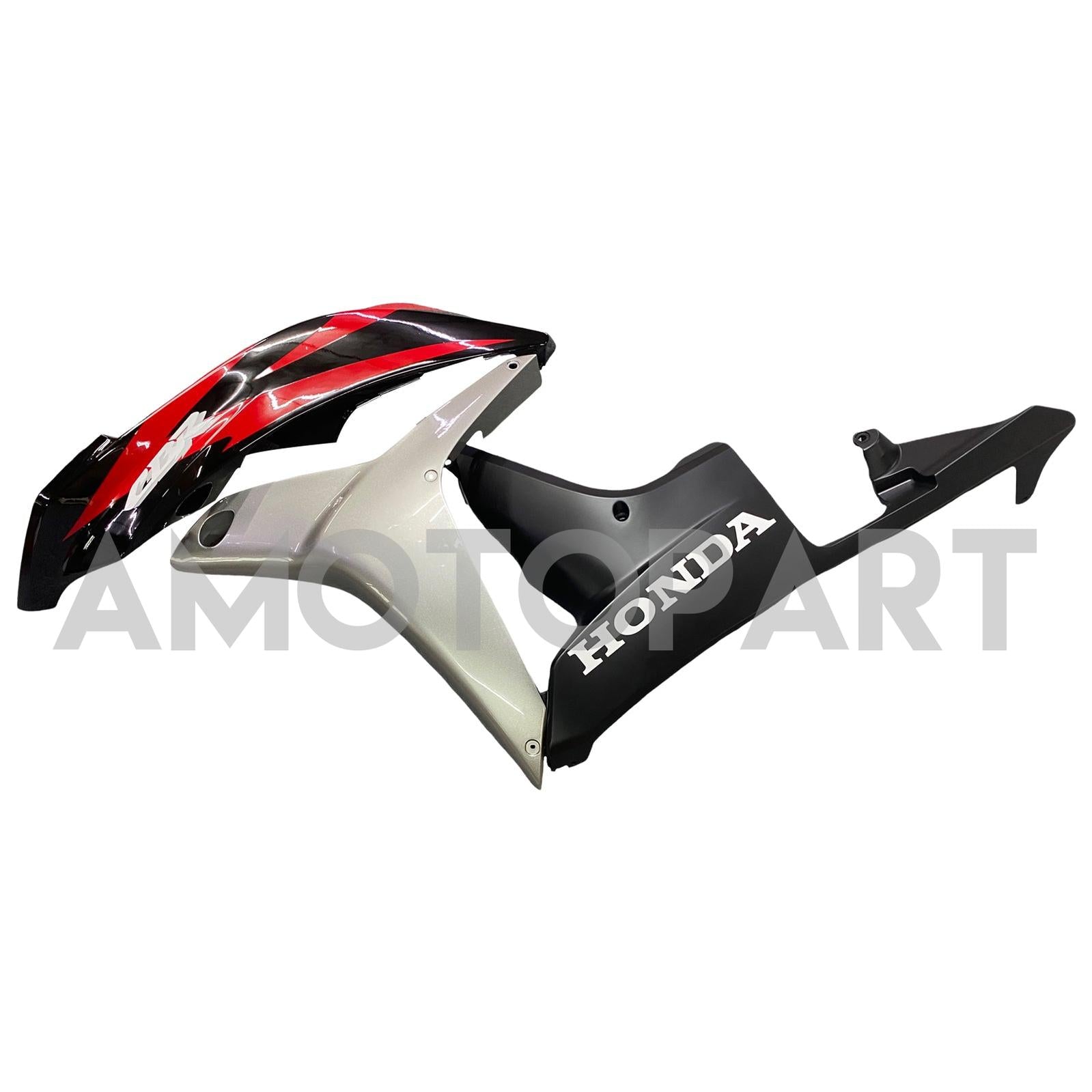 Amotopart 2007-2008 Honda CBR600RR Kit carena rosso e argento