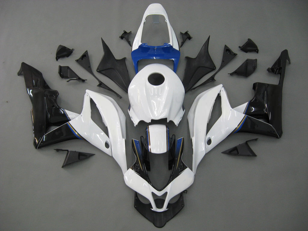 Amotopart 2007-2008 Honda CBR600RR White&Blue Fairing Kit