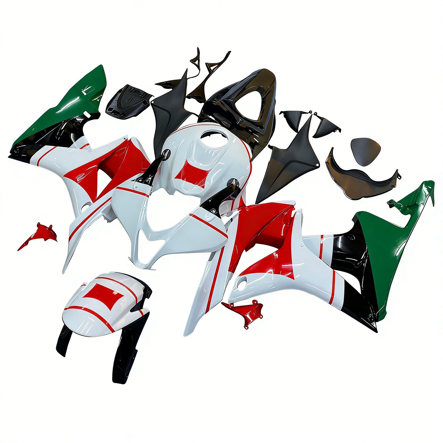 Amotopart 2007-2008 Honda CBR600RR Green&Red Fairing Kit