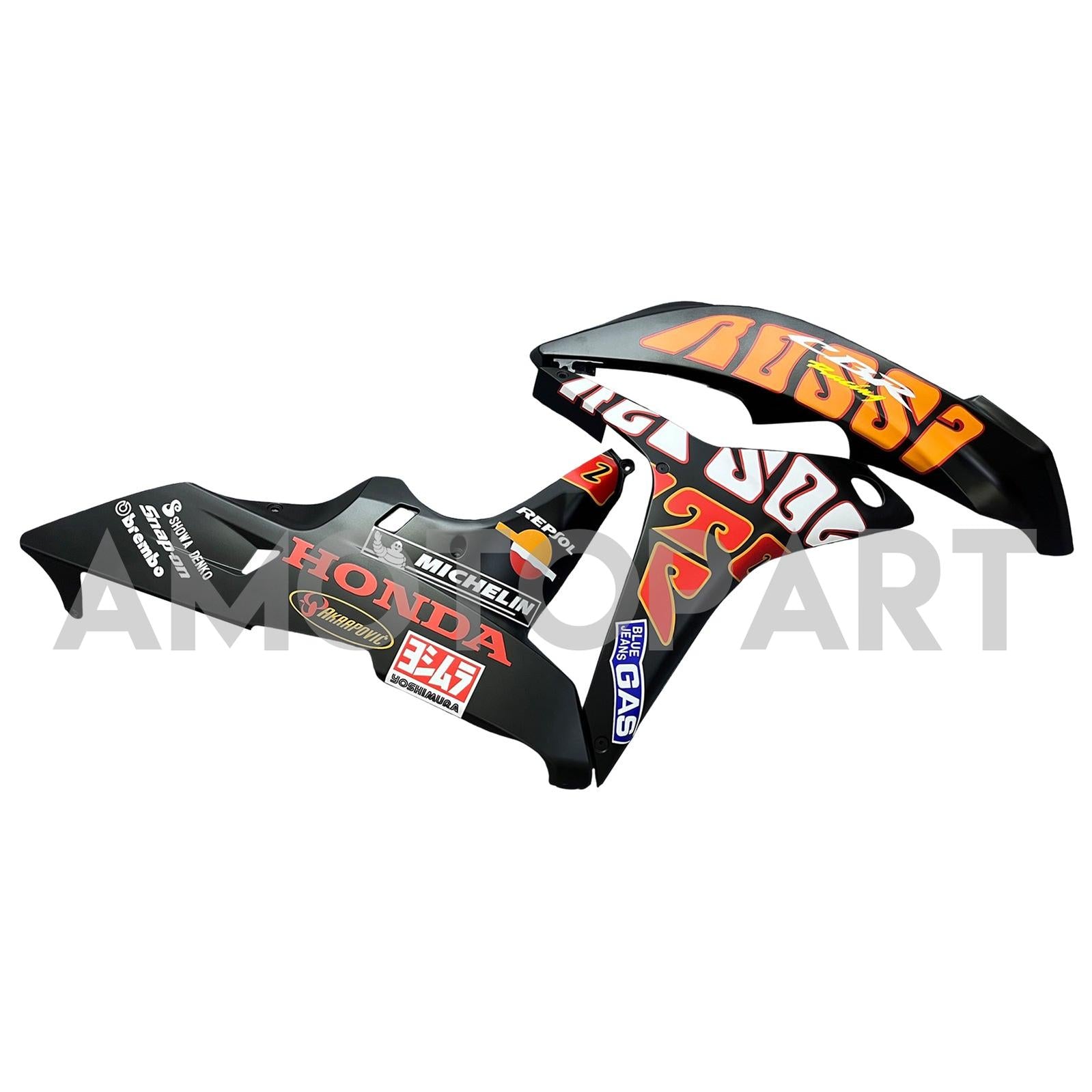 Amotopart 2007-2008 ホンダ CBR600RR ブラック&オレンジ フェアリングキット