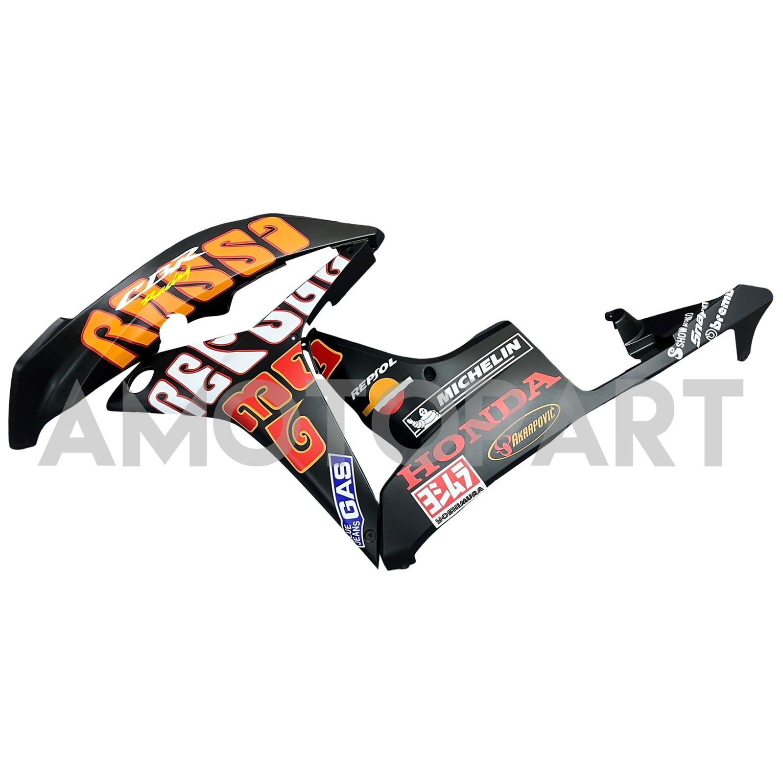 Amotopart 2007-2008 ホンダ CBR600RR ブラック&オレンジ フェアリングキット