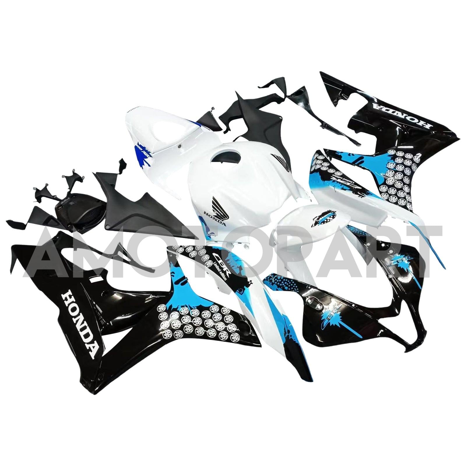 Amotopart 2007-2008 Honda CBR600RR Blue&Black Spot Fairing Kit