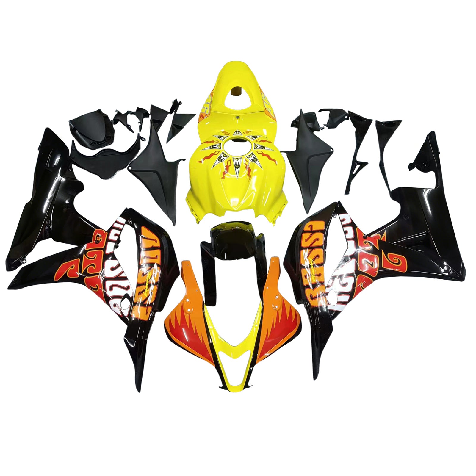 Amotopart 2007-2008 Honda CBR600RR Orange&Yellow Fairing Kit