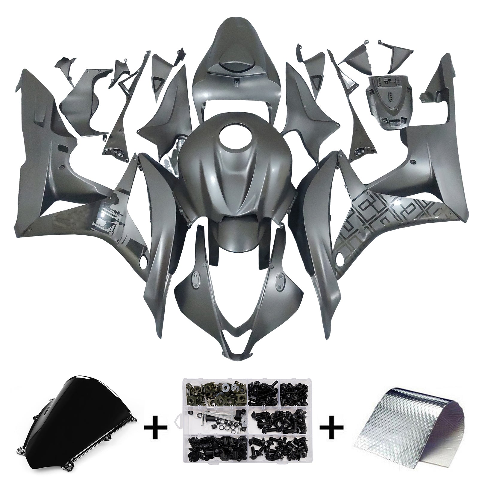 Amotopart 2007-2008 Honda CBR600 Fairing BLACK KIt
