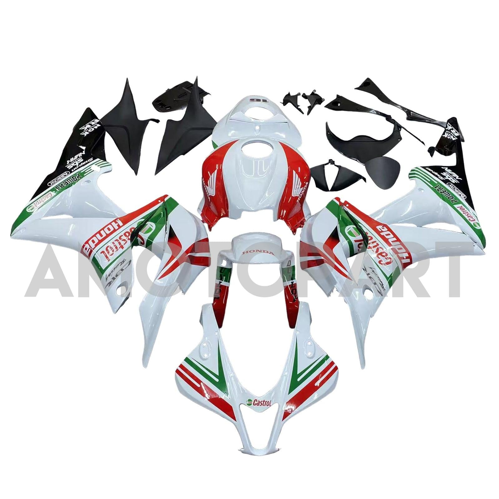 Amotopart 2007-2008 Honda CBR600 Fairing Multi White Kit