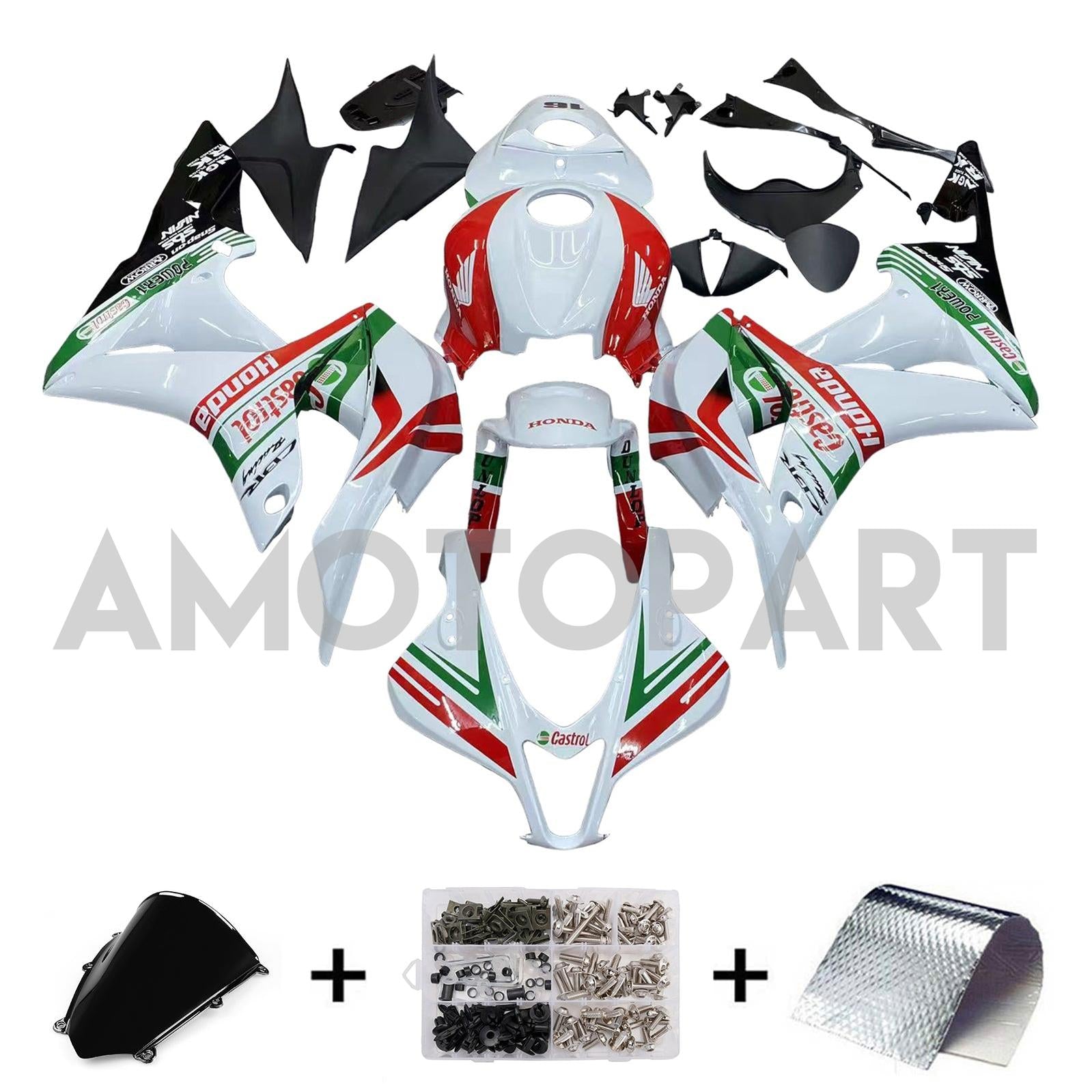 Amotopart 2007-2008 Honda CBR600 Verkleidung Multi White Kit