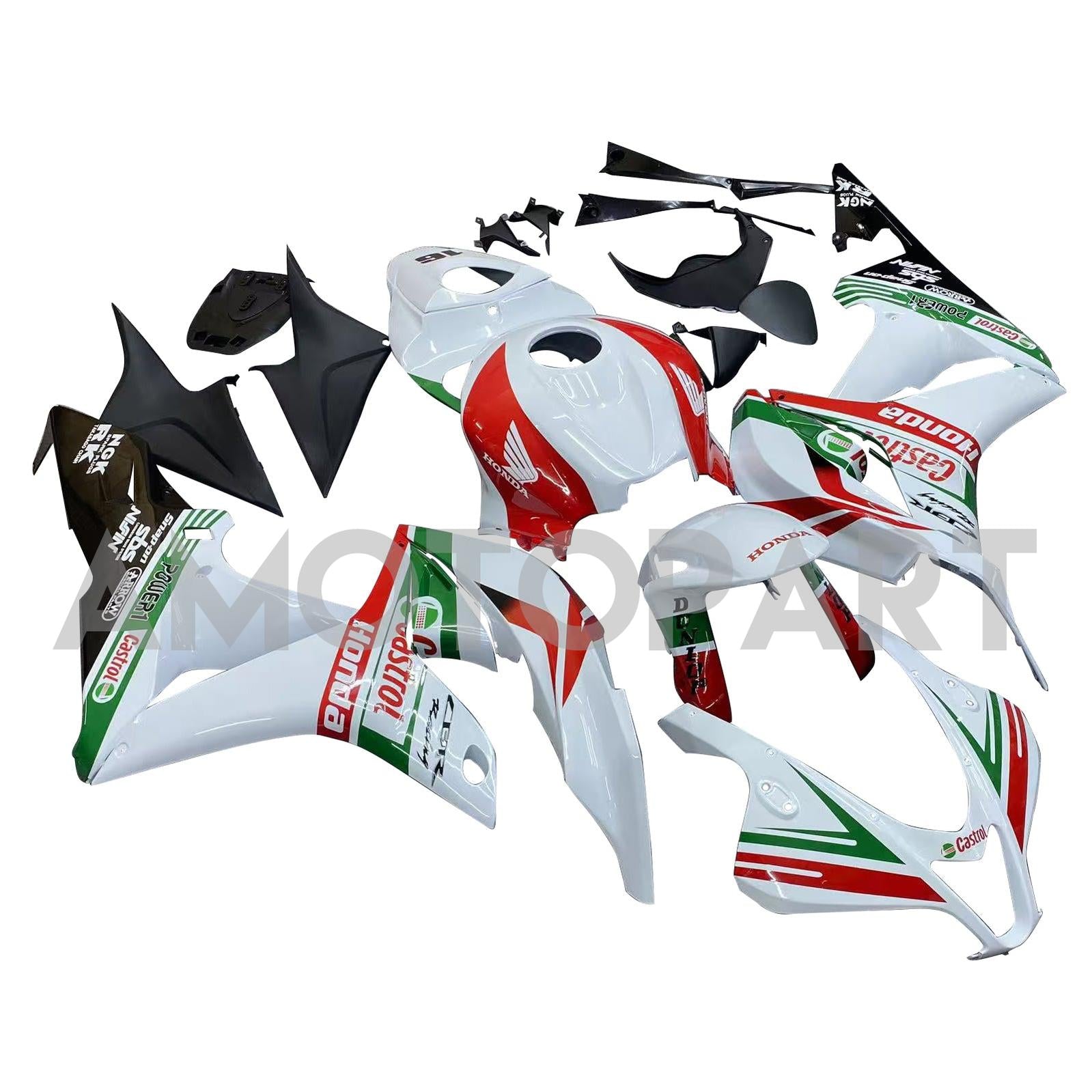 Amotopart 2007-2008 Honda CBR600 Fairing Multi White Kit