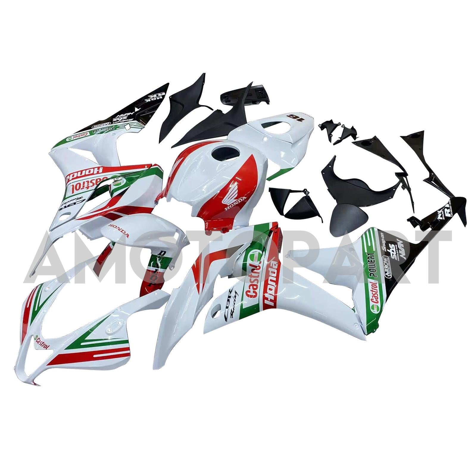 Amotopart 2007-2008 Honda CBR600 Fairing Multi White Kit