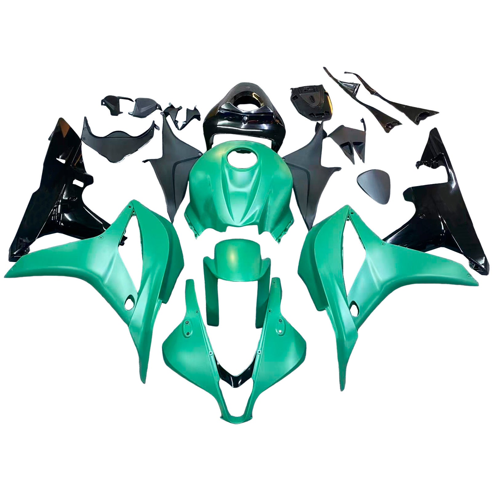 Amotopart 2007-2008 Honda CBR600RR Black Green Fairing Kit