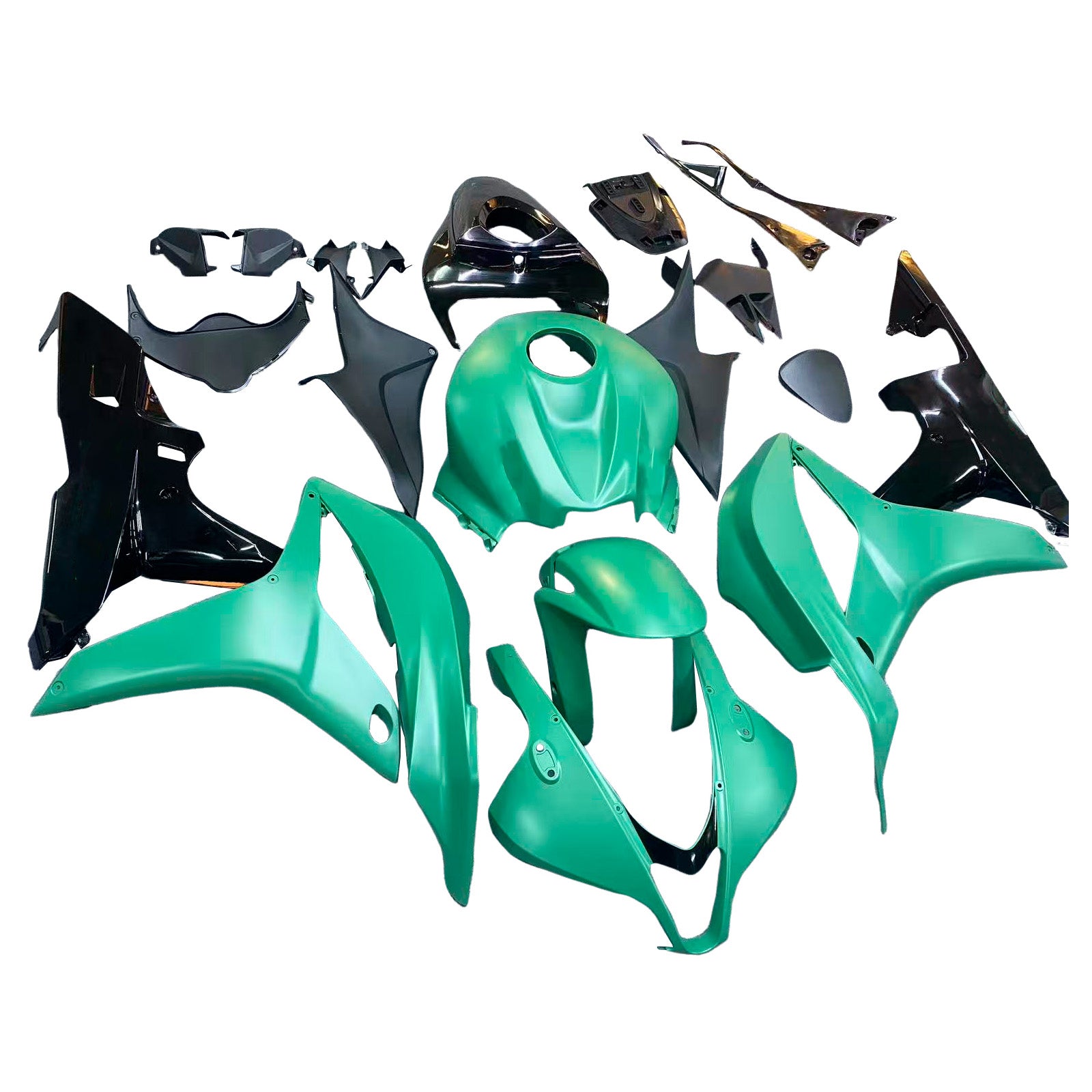 Amotopart 2007-2008 Honda CBR600RR Black Green Fairing Kit