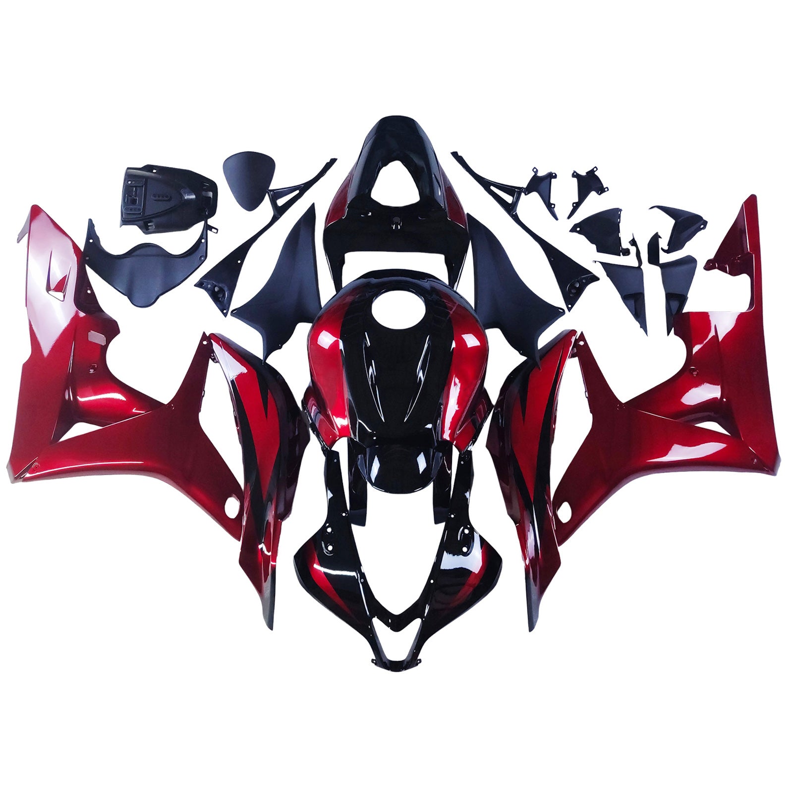 Amotopart 2007-2008 Honda CBR600RR Black Red Fairing Kit