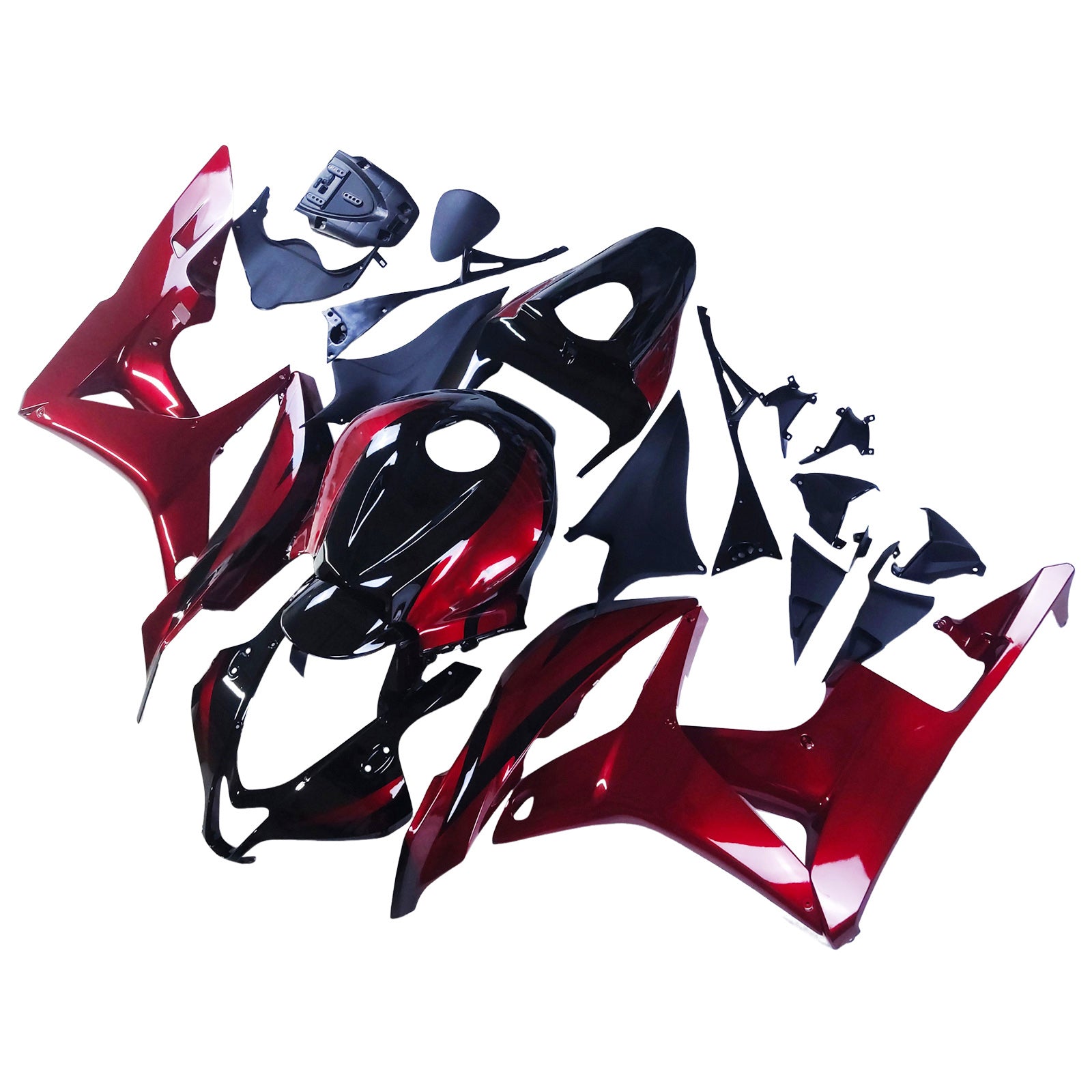 Amotopart 2007-2008 Honda CBR600RR Black Red Fairing Kit