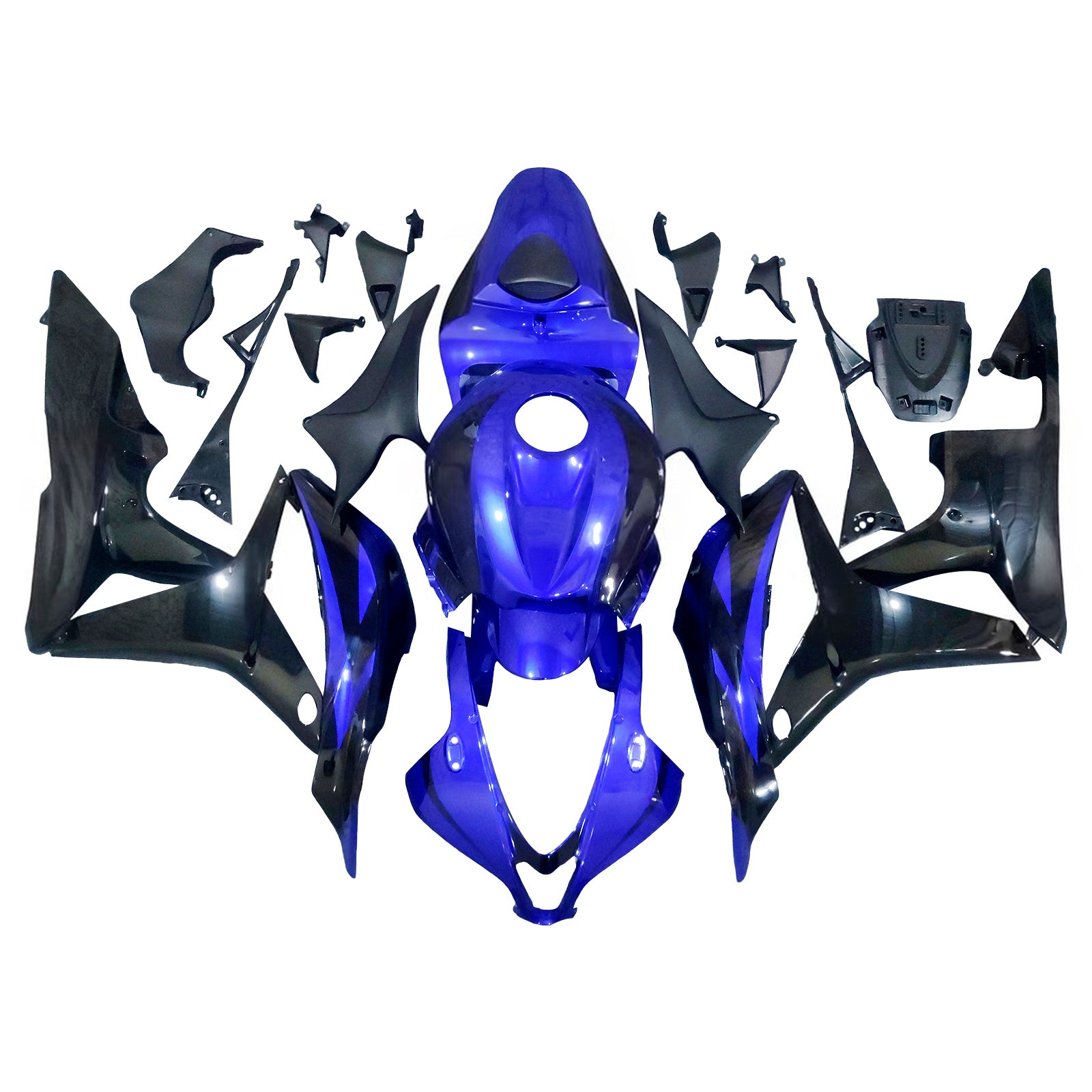 Amotopart 2007-2008 Honda CBR600RR Black Blue Fairing Kit