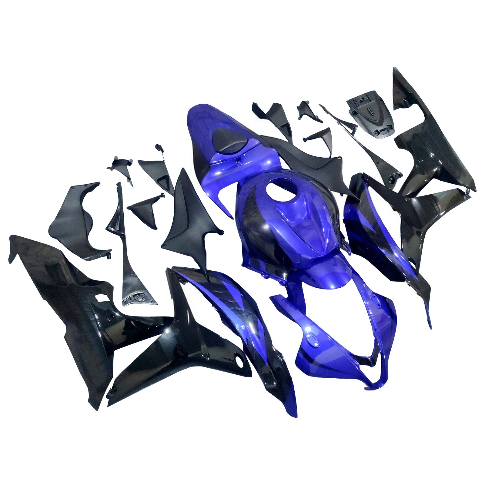 Amotopart 2007-2008 Honda CBR600RR Black Blue Fairing Kit