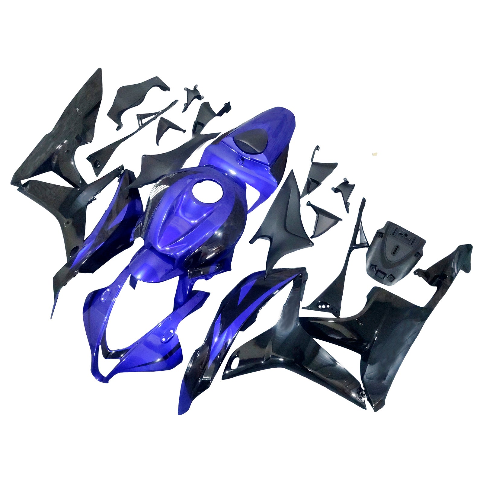 Amotopart 2007-2008 Honda CBR600RR Black Blue Fairing Kit