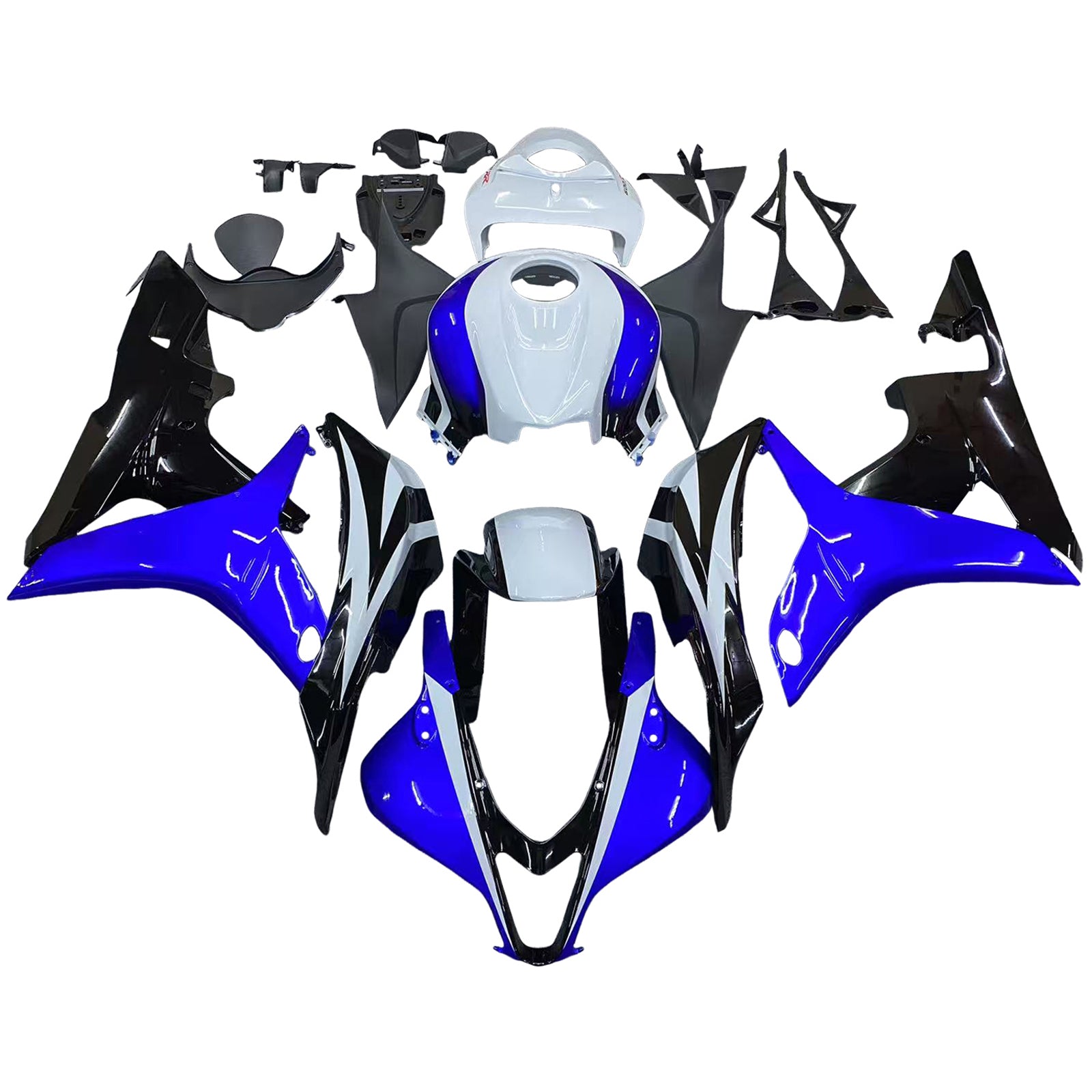 Amotopart 2007-2008 Honda CBR600RR Blue White Fairing Kit