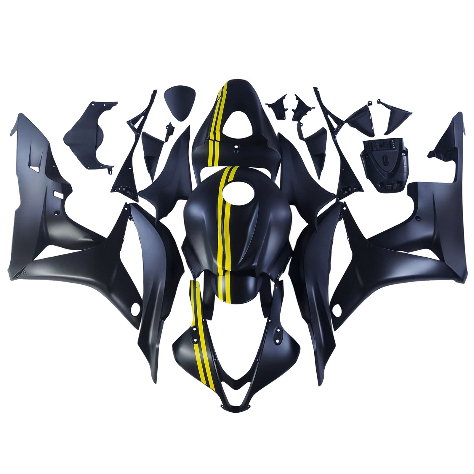 Amotopart 2007-2008 Honda CBR600RR Black Yellow Fairing Kit